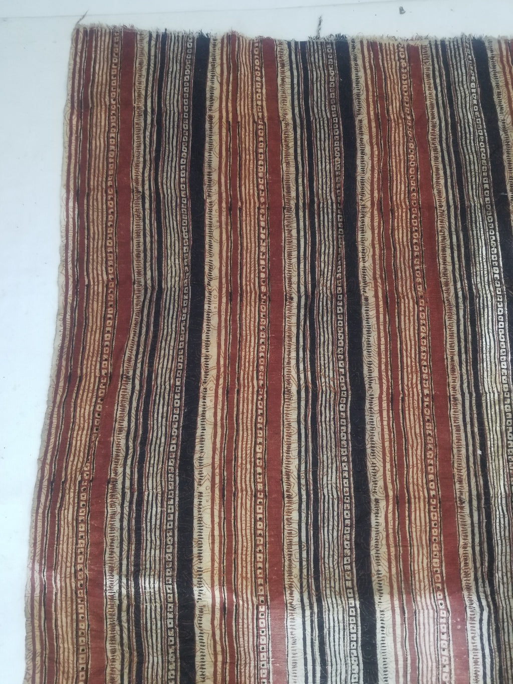 Vintage African Handwoven Painted Striped Textile 333x140cm