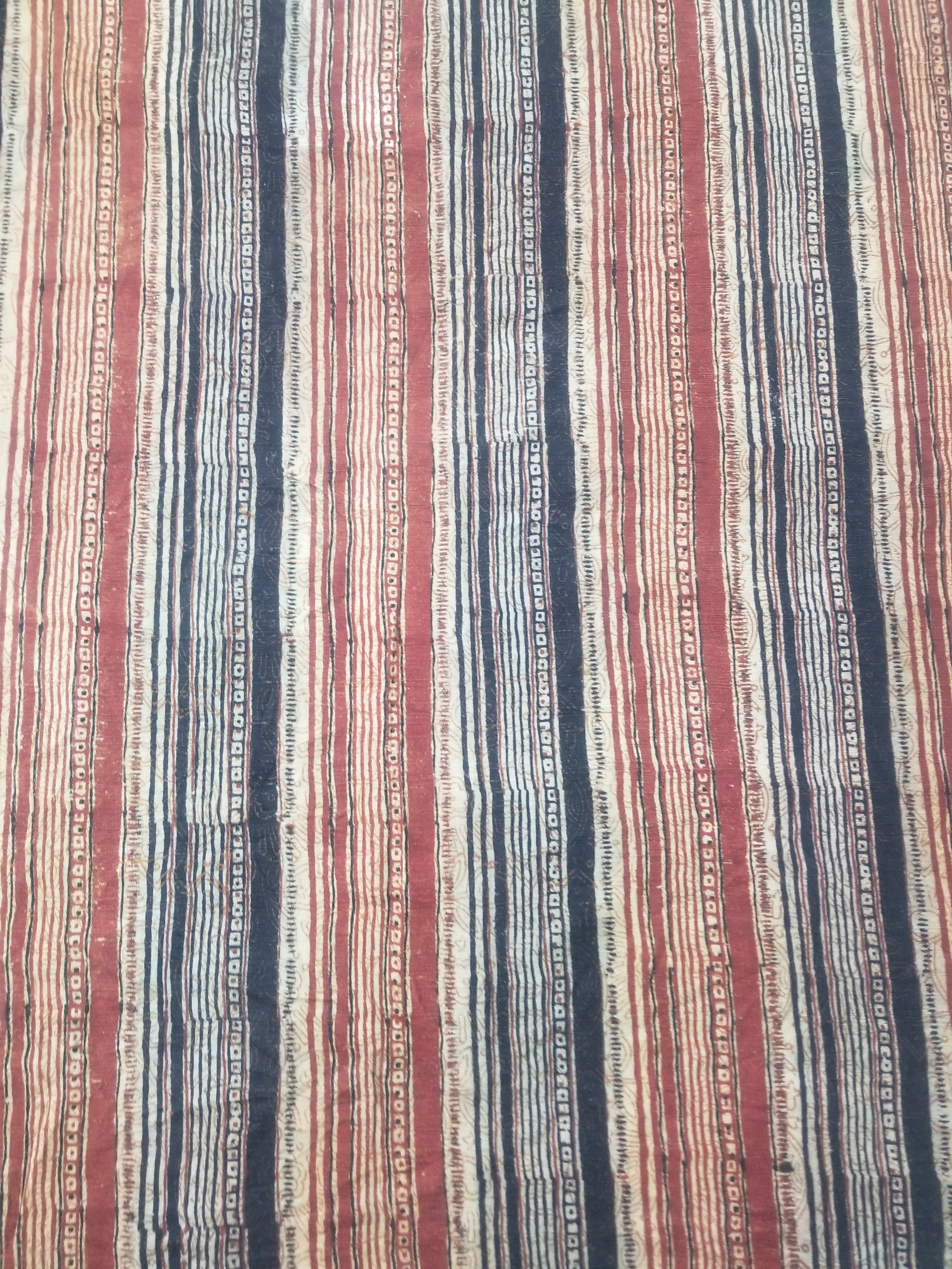 Vintage African Handwoven Painted Striped Textile 333x140cm