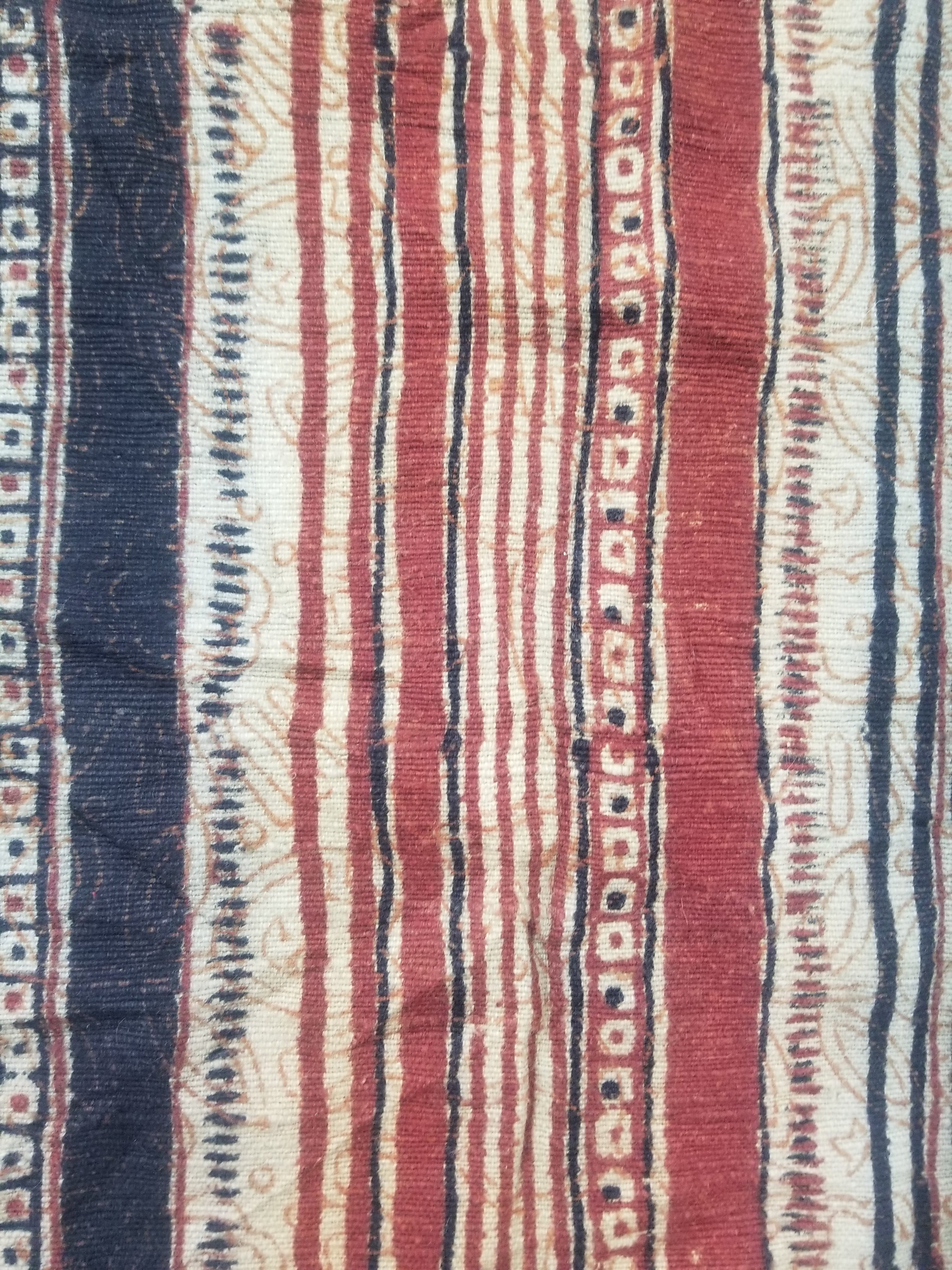 Vintage African Handwoven Painted Striped Textile 333x140cm
