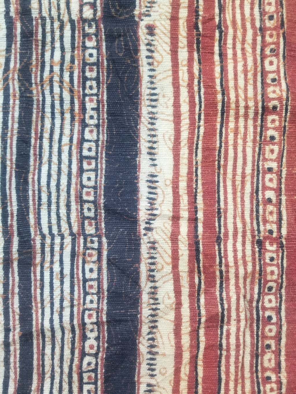 Vintage African Handwoven Painted Striped Textile 333x140cm