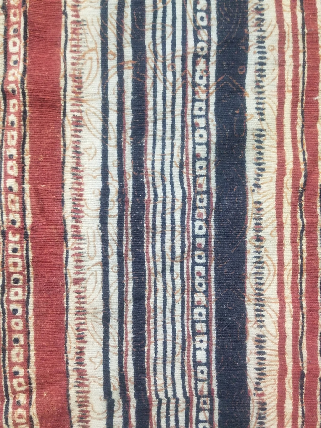 Vintage African Handwoven Painted Striped Textile 333x140cm