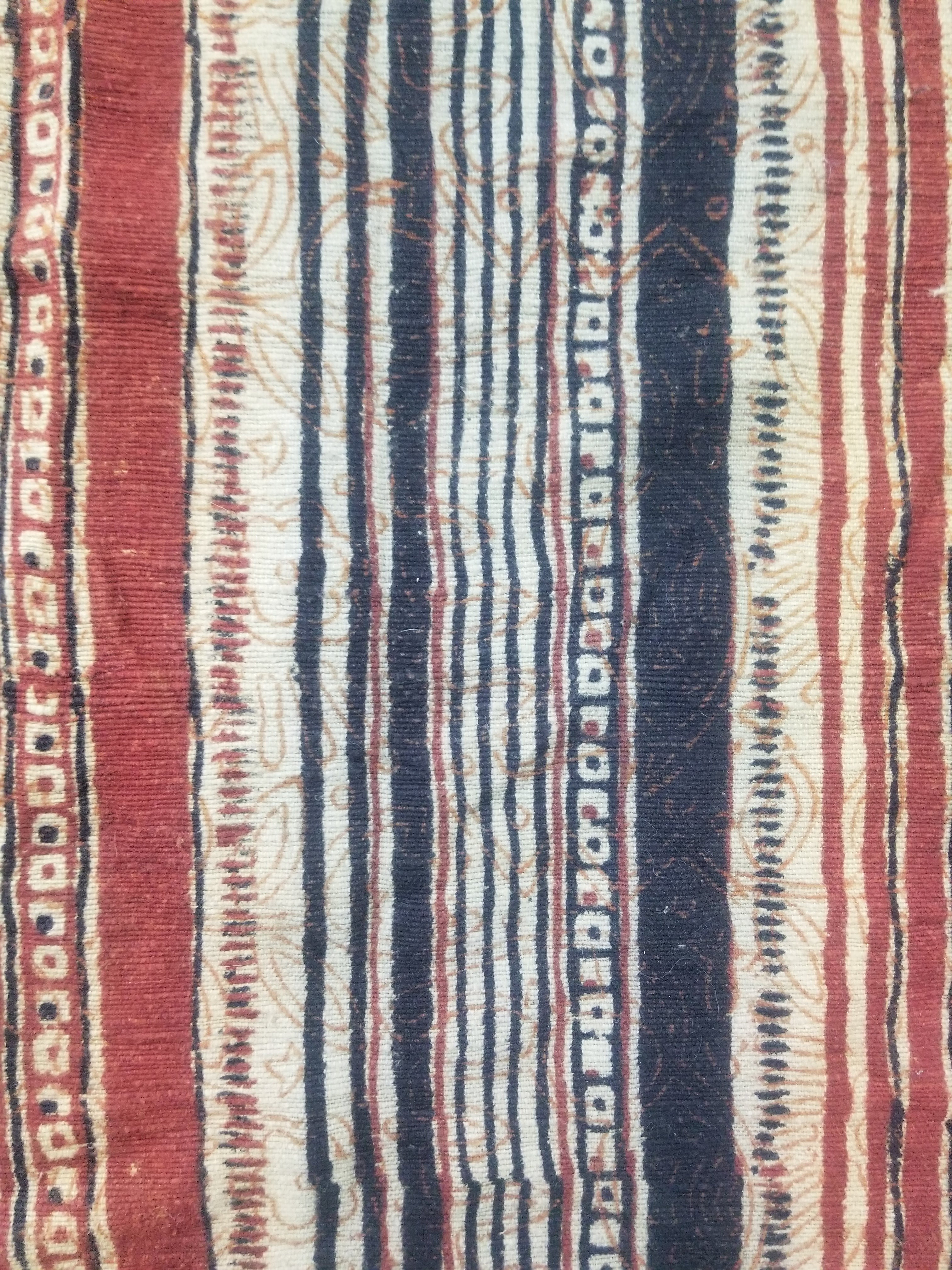 Vintage African Handwoven Painted Striped Textile 333x140cm