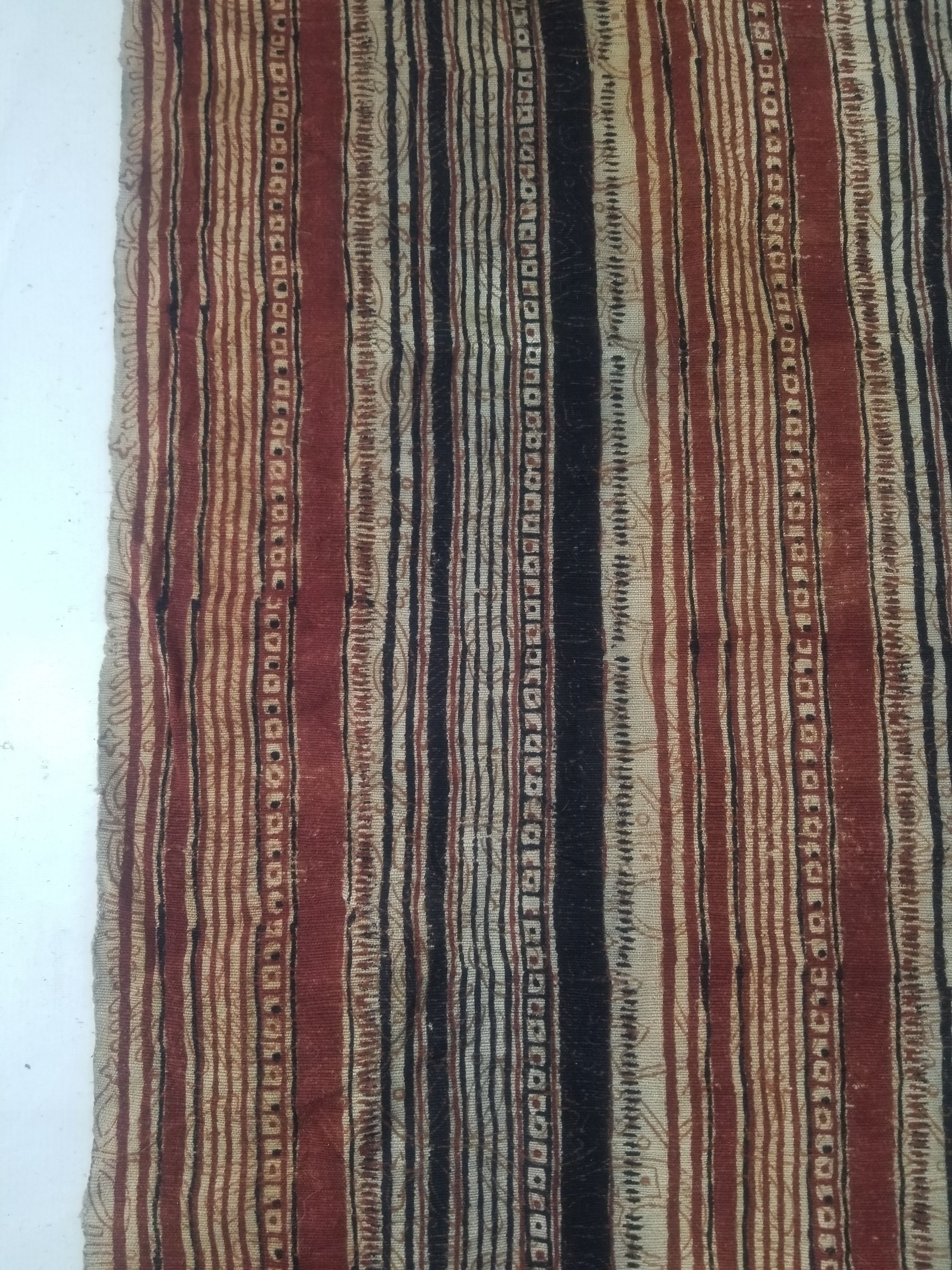 Vintage African Handwoven Painted Striped Textile 333x140cm