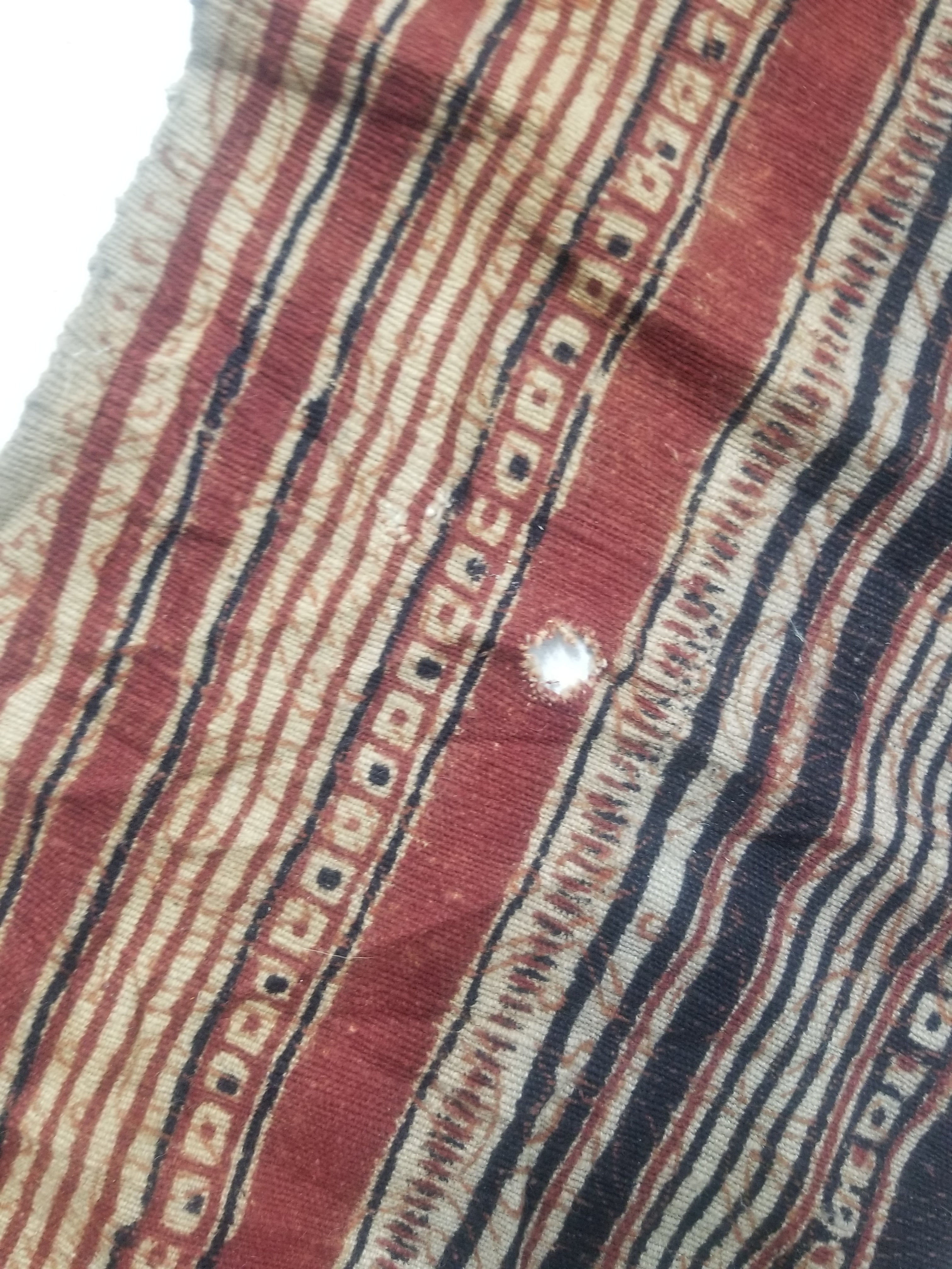 Vintage African Handwoven Painted Striped Textile 333x140cm