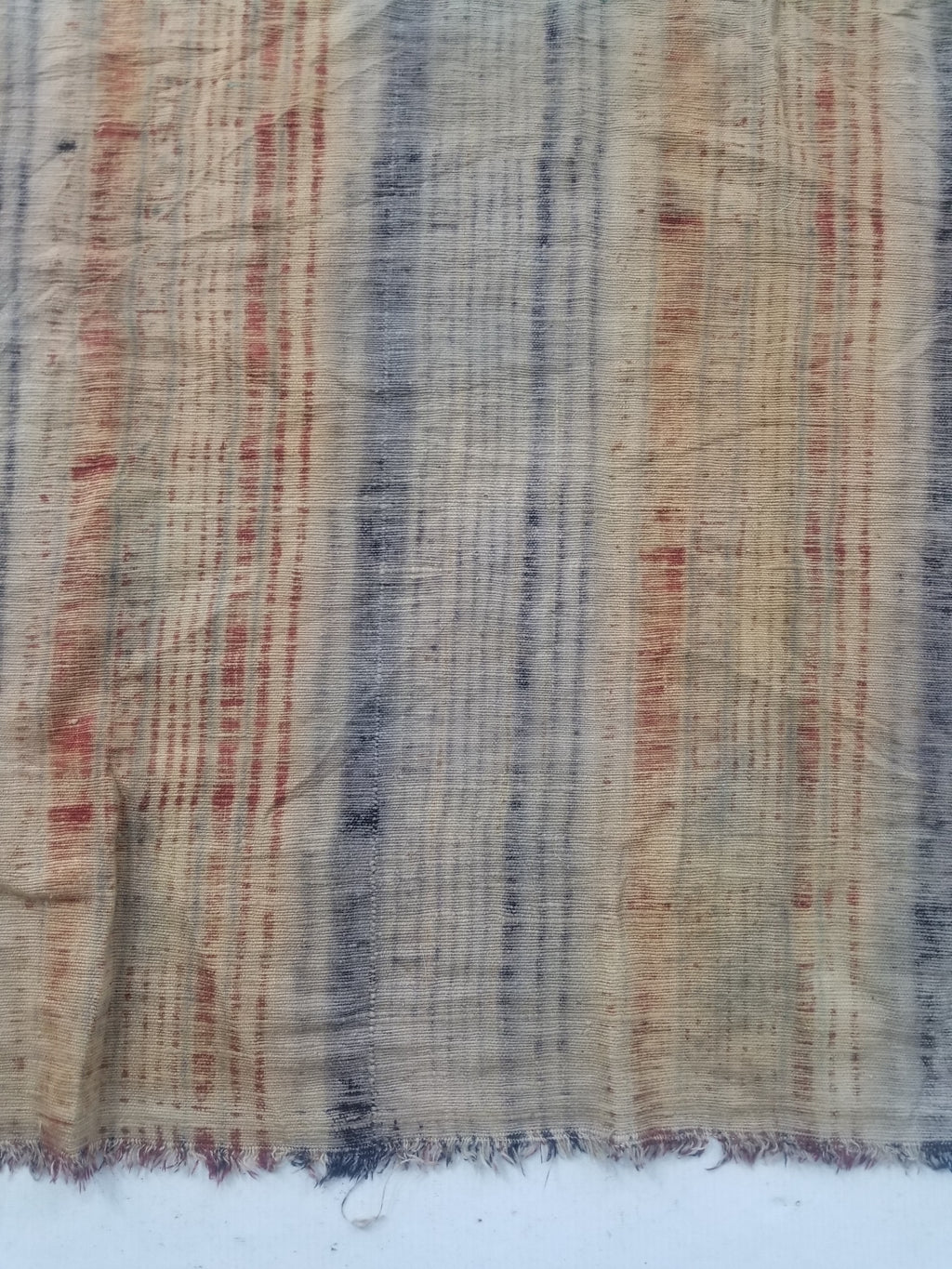 Vintage African Handwoven Painted Striped Textile 333x140cm