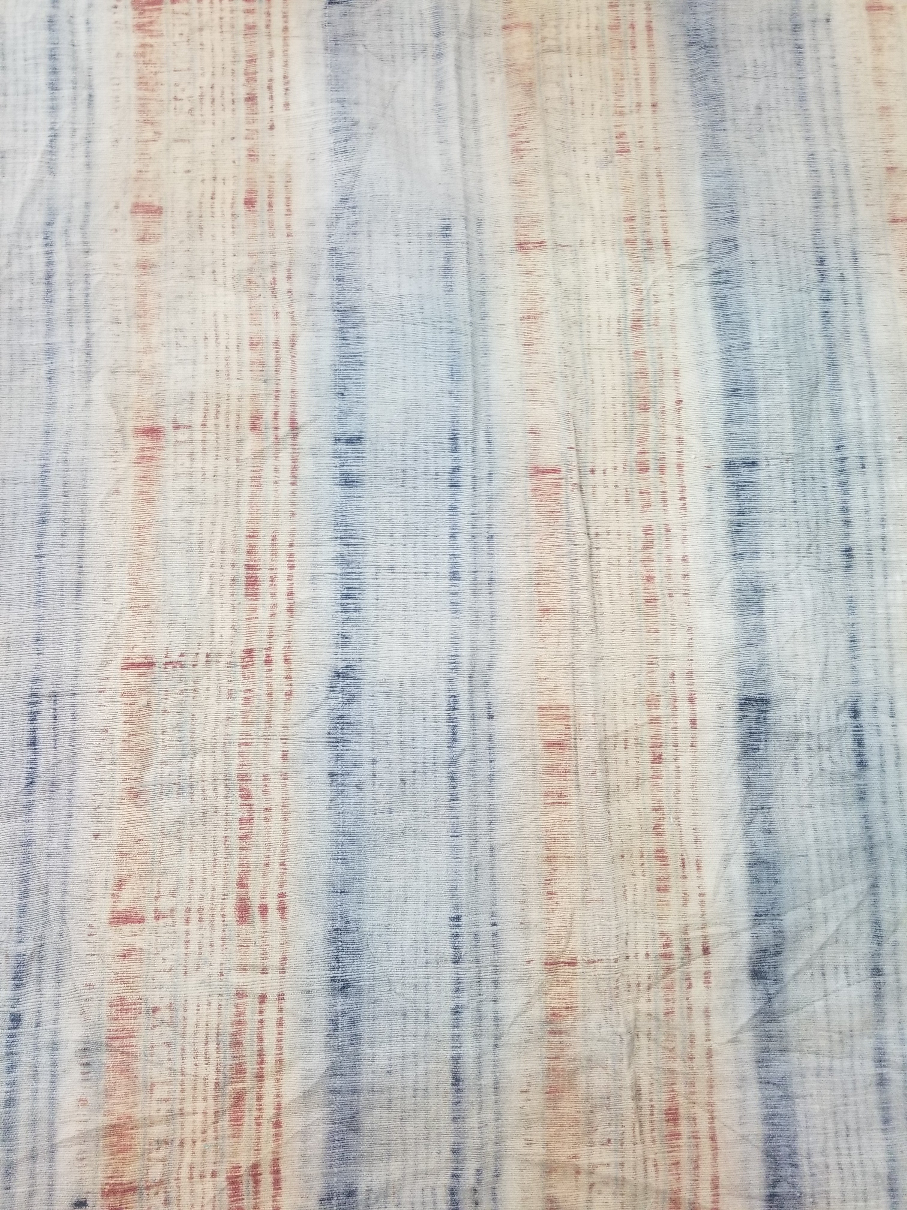Vintage African Handwoven Painted Striped Textile 333x140cm