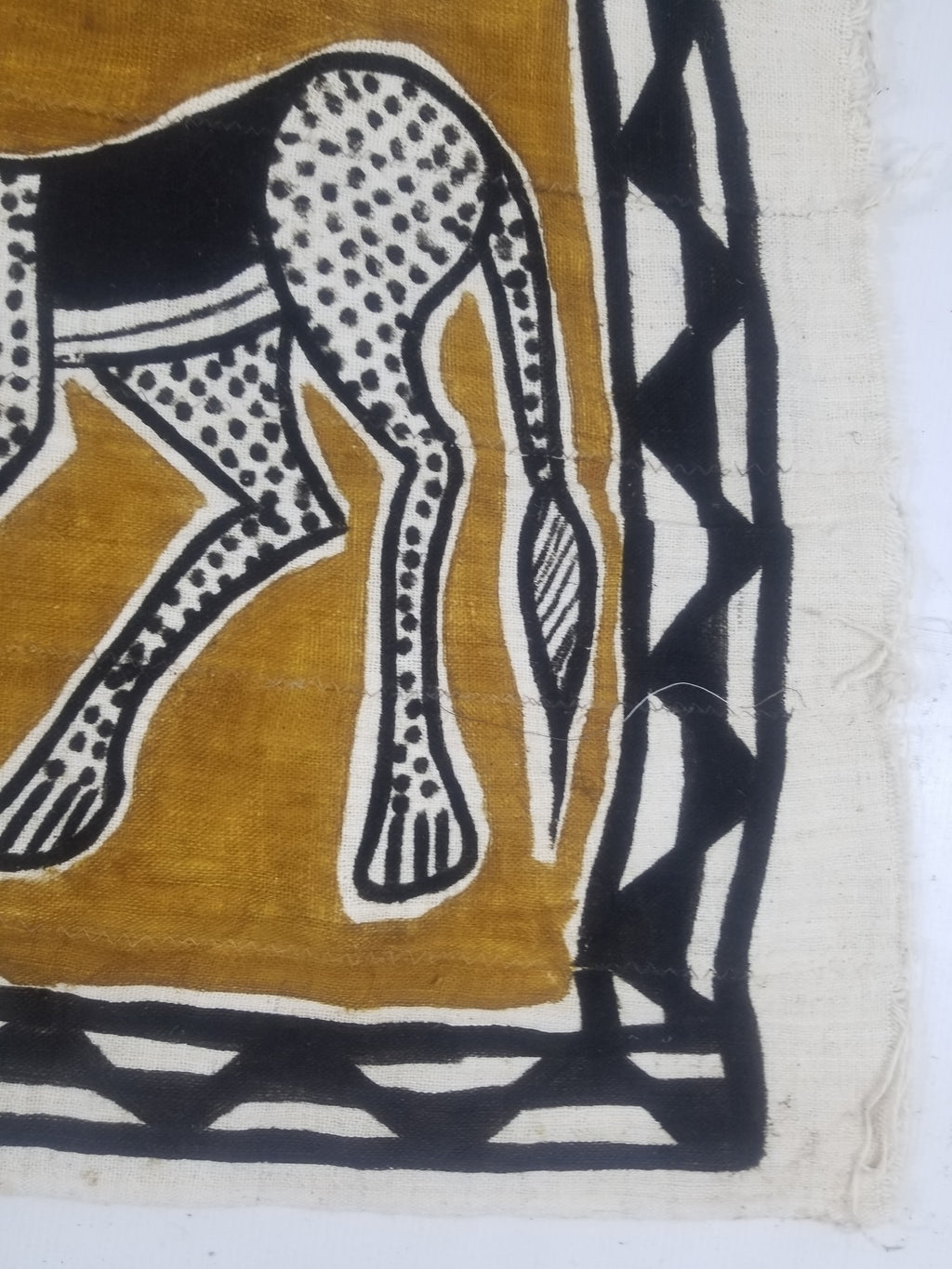 Vintage African Mudcloth Korhogo Hand Painted Tapestry 177x103cm