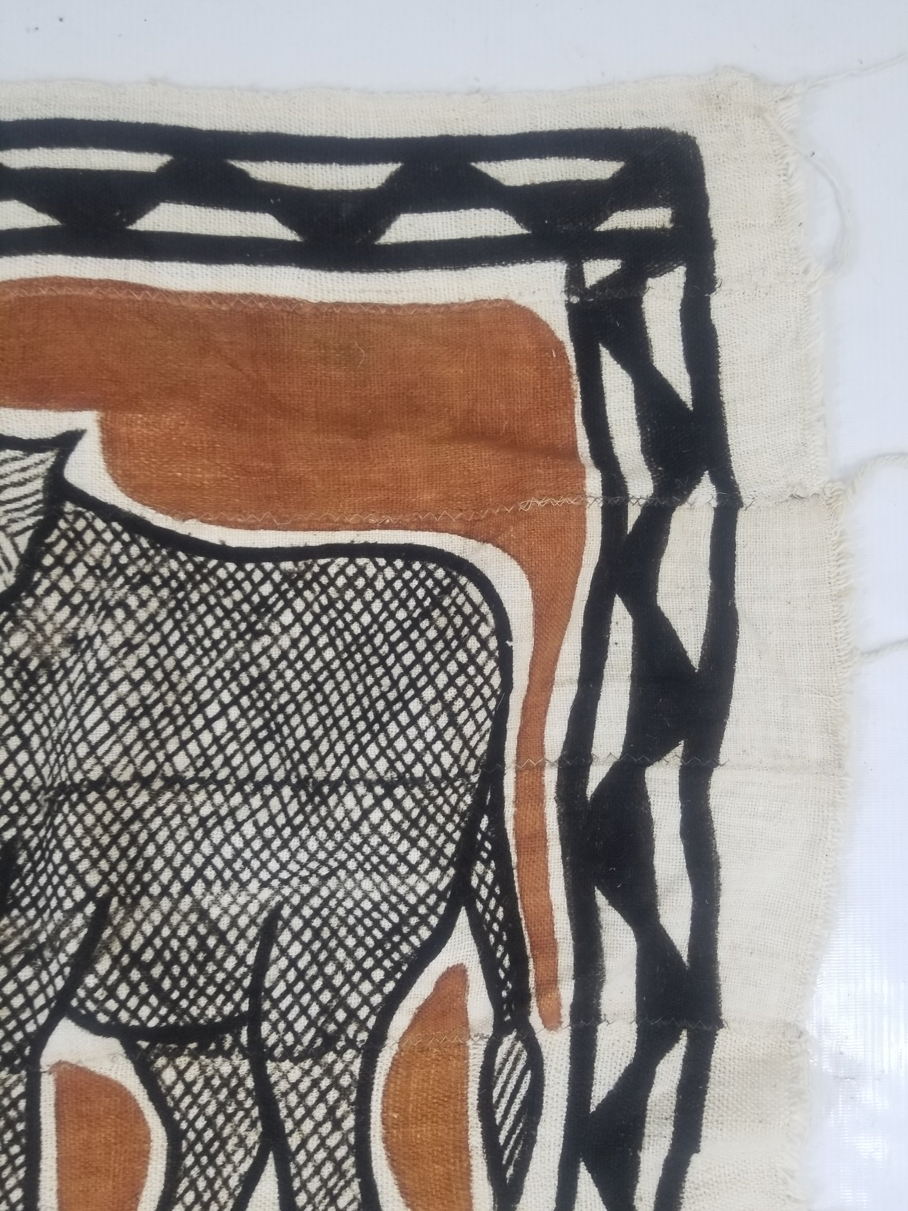 Vintage African Mudcloth Korhogo Hand Painted Tapestry 177x103cm