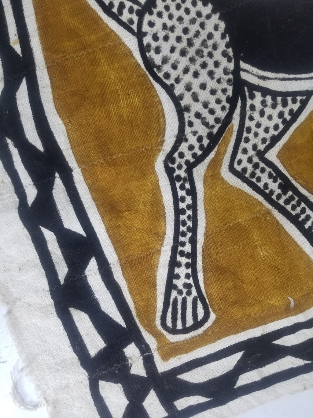 Vintage African Mudcloth Korhogo Hand Painted Tapestry 177x103cm