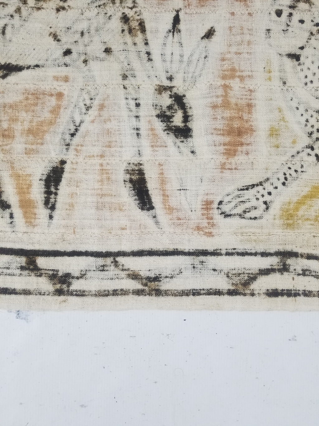 Vintage African Mudcloth Korhogo Hand Painted Tapestry 177x103cm