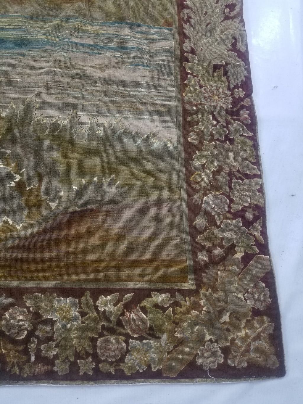 Antique French 18thC Petit Point Wall Hanging Tapestry 280x184cm
