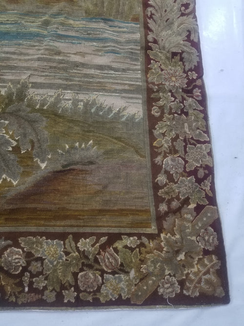 Antique French 18thC Petit Point Wall Hanging Tapestry 280x184cm