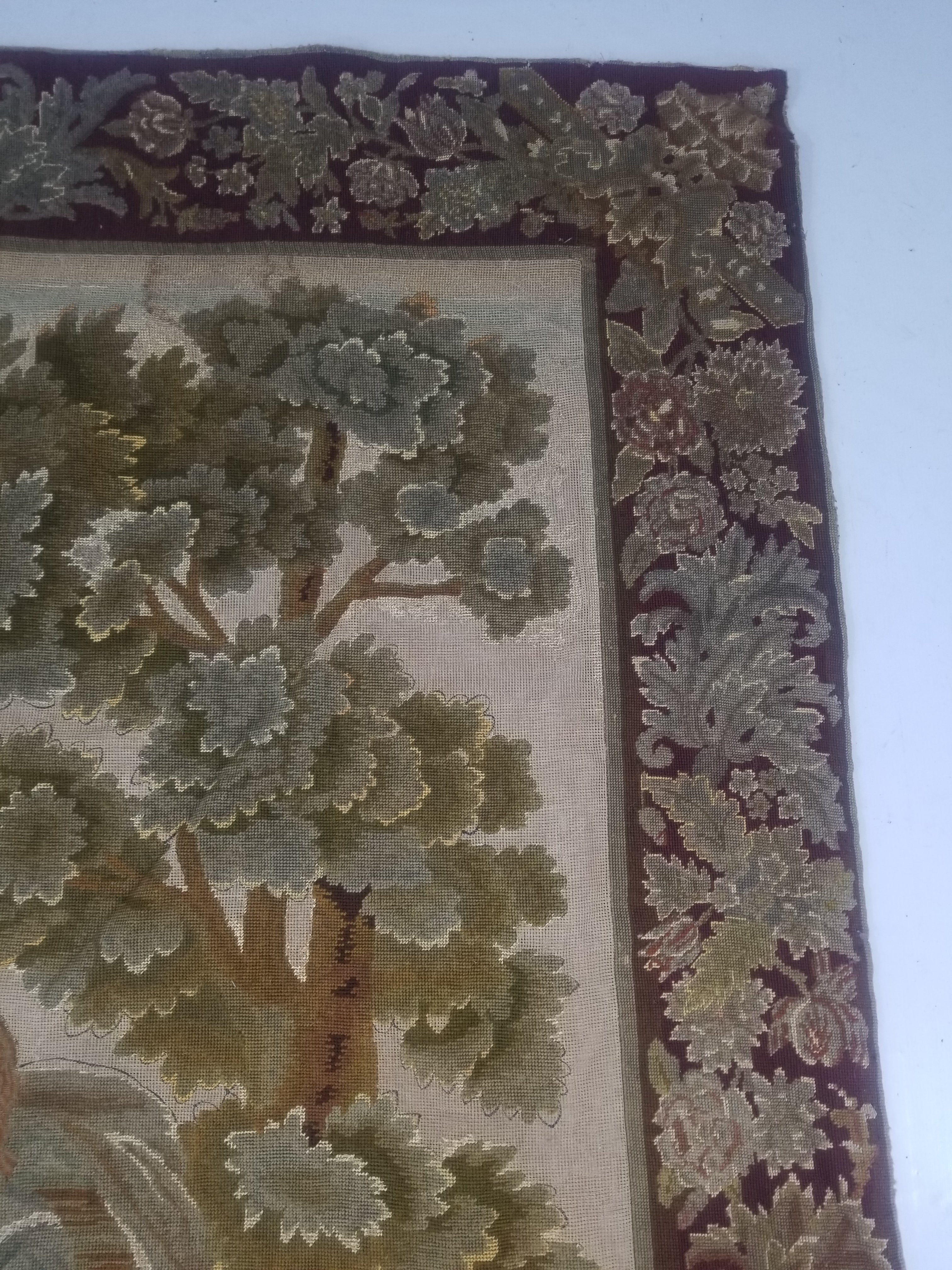 Antique French 18thC Petit Point Wall Hanging Tapestry 280x184cm