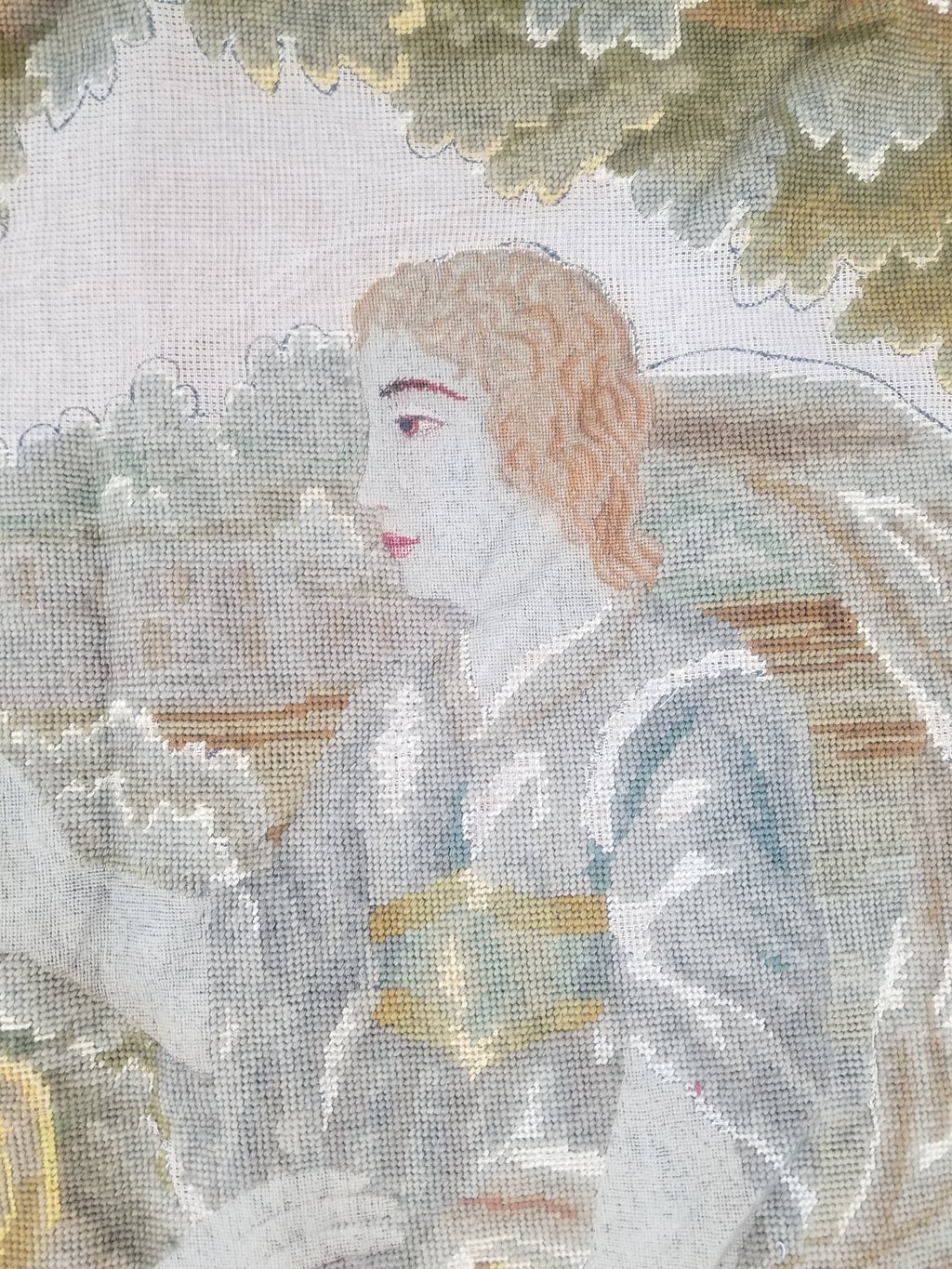 Antique French 18thC Petit Point Wall Hanging Tapestry 280x184cm