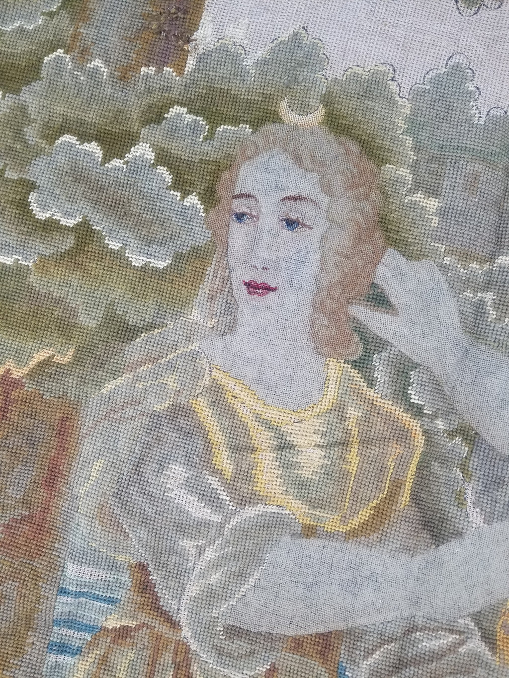 Antique French 18thC Petit Point Wall Hanging Tapestry 280x184cm
