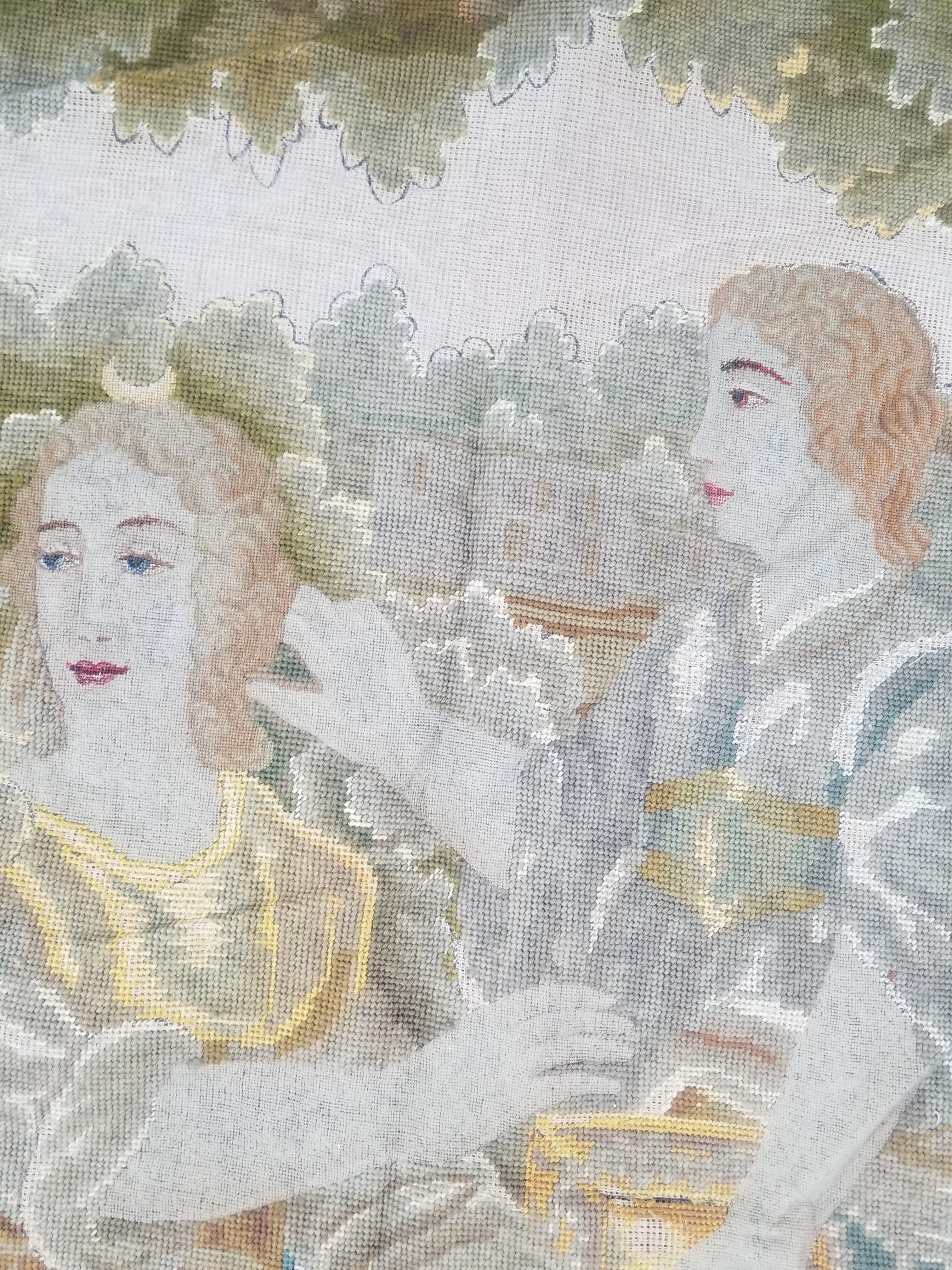Antique French 18thC Petit Point Wall Hanging Tapestry 280x184cm