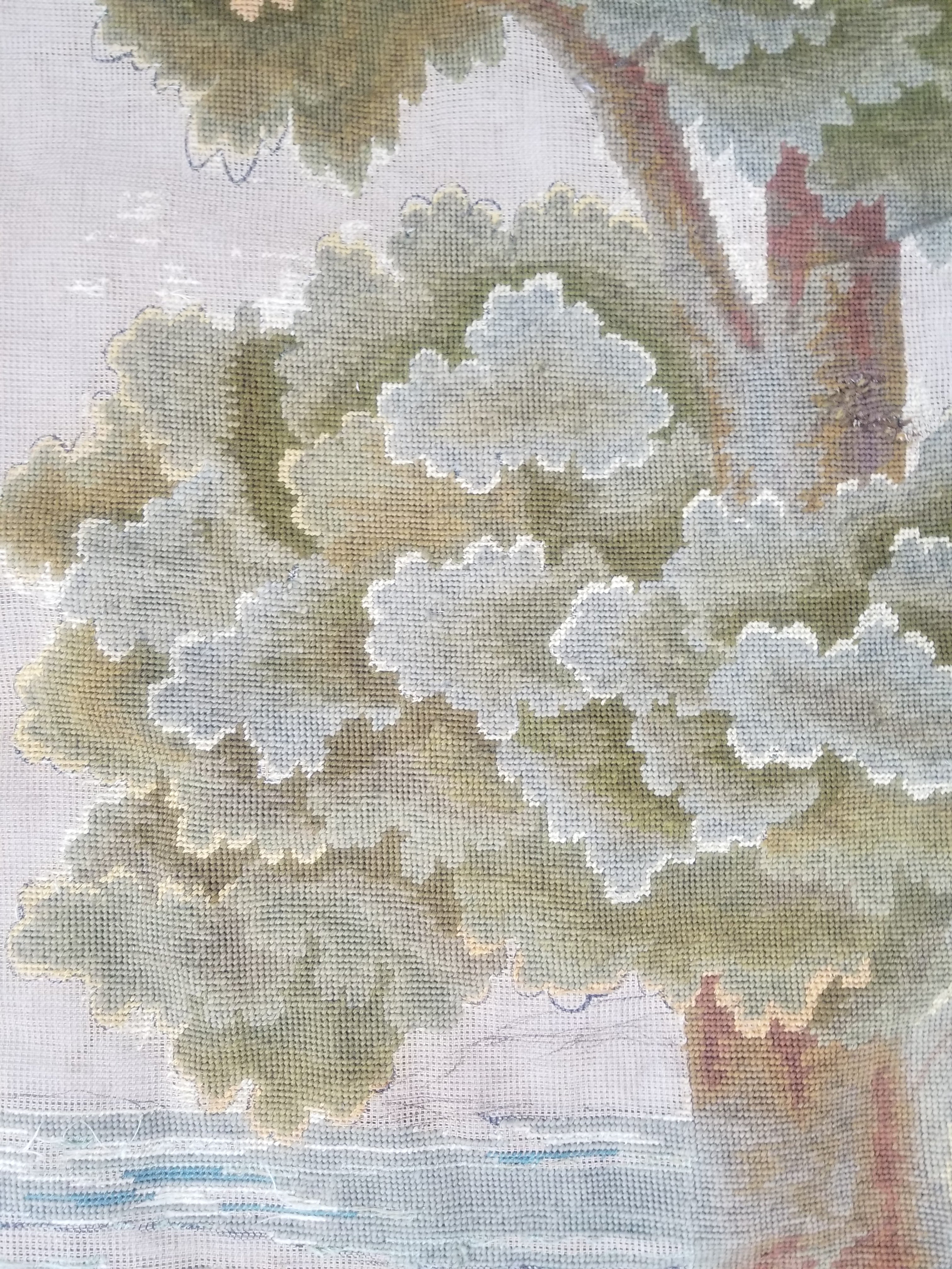 Antique French 18thC Petit Point Wall Hanging Tapestry 280x184cm