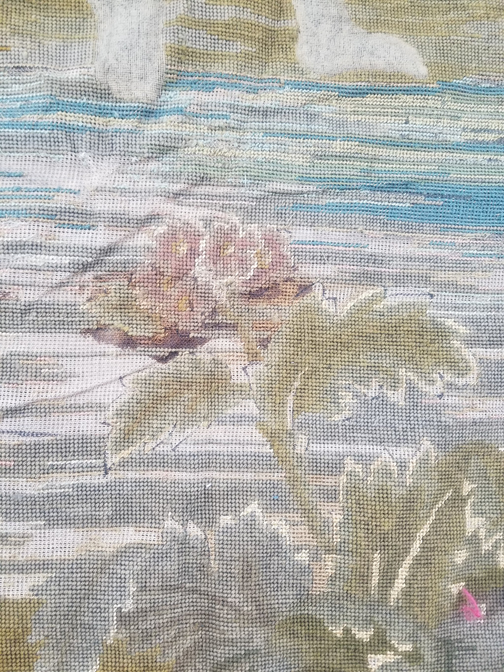 Antique French 18thC Petit Point Wall Hanging Tapestry 280x184cm