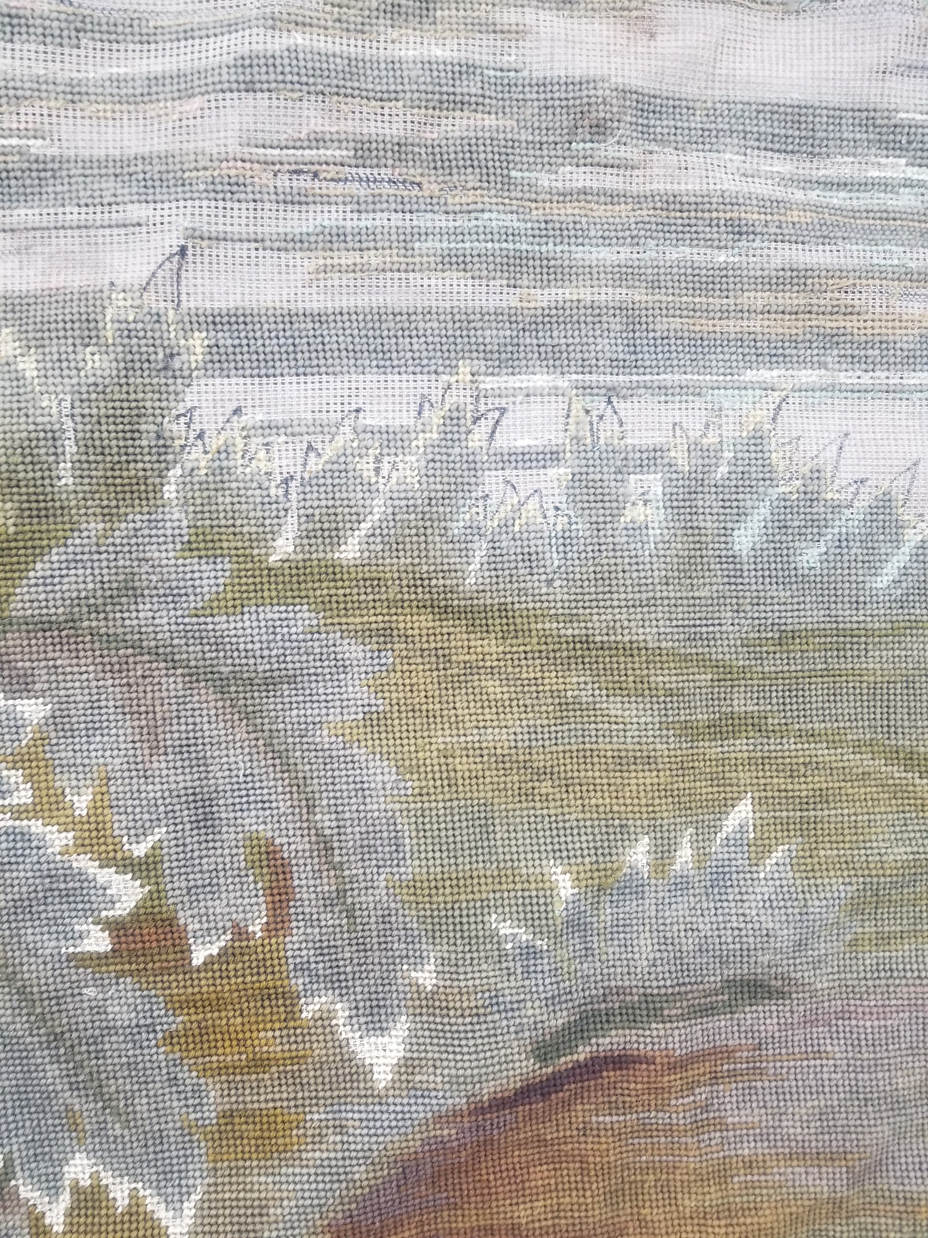 Antique French 18thC Petit Point Wall Hanging Tapestry 280x184cm