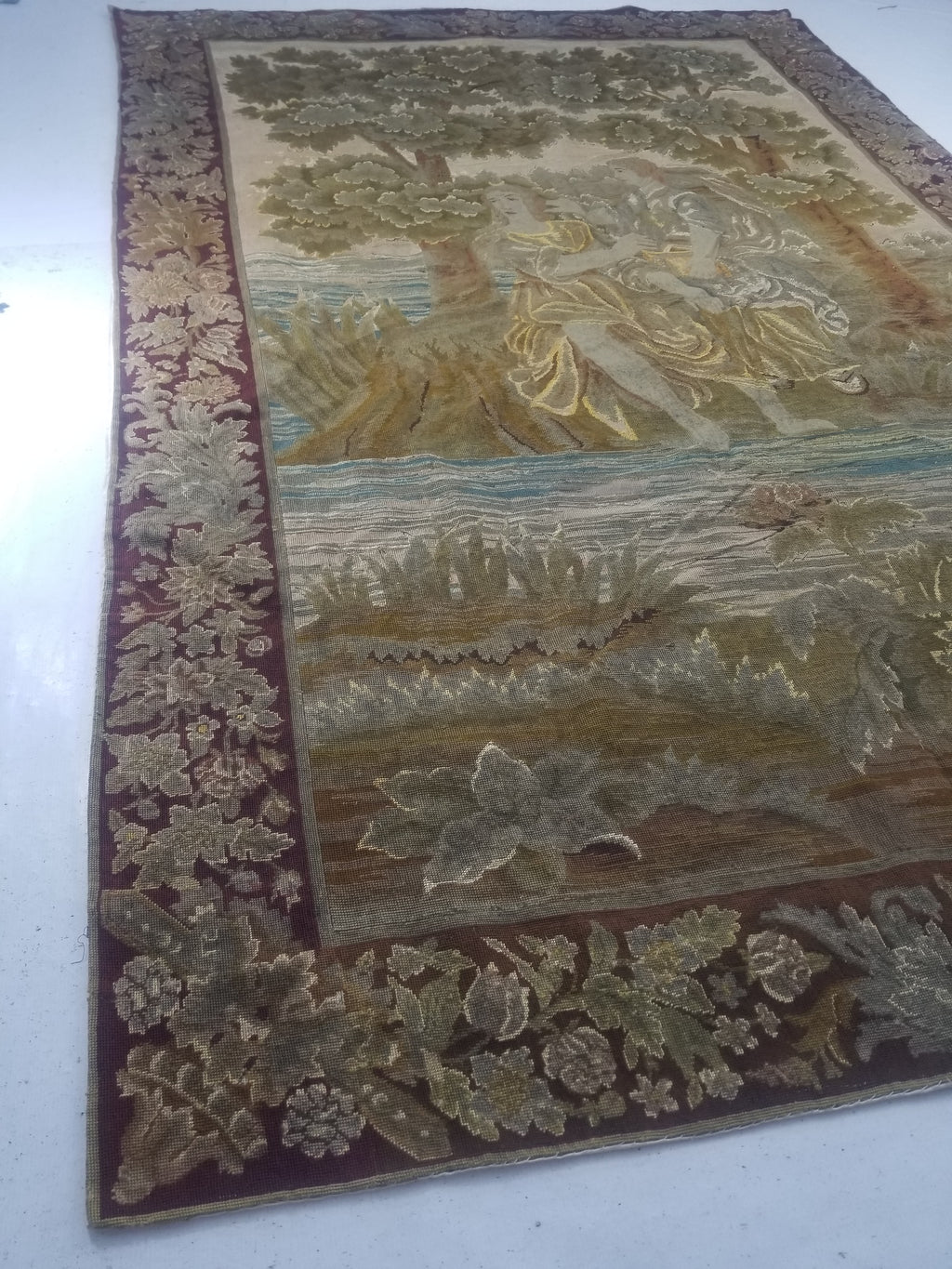Antique French 18thC Petit Point Wall Hanging Tapestry 280x184cm