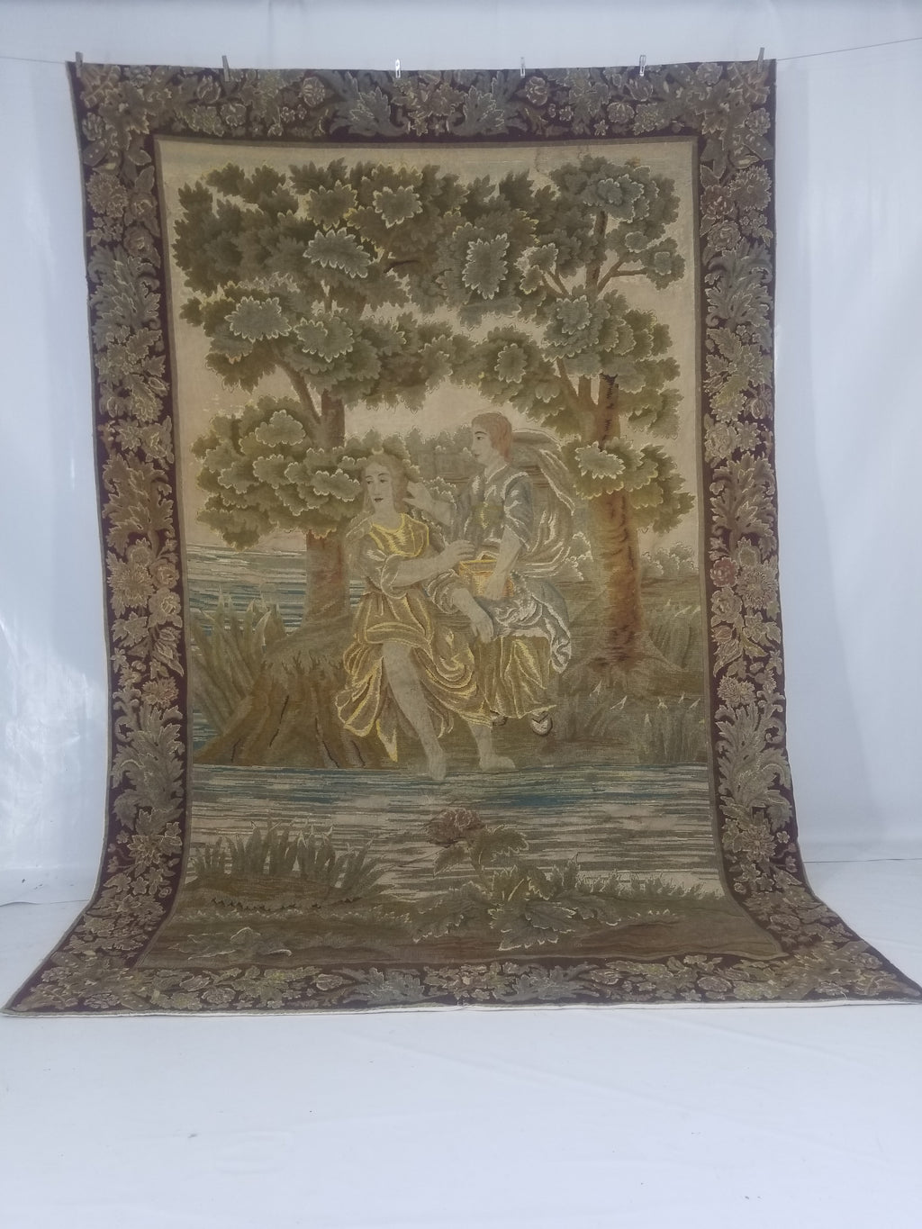 Antique French 18thC Petit Point Wall Hanging Tapestry 280x184cm
