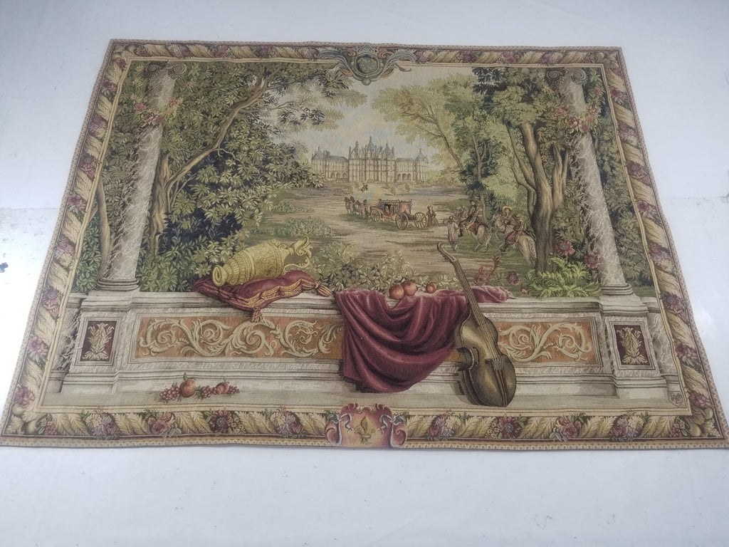 Vintage French Verdure Scene Wall Hanging Tapestry 190x143cm