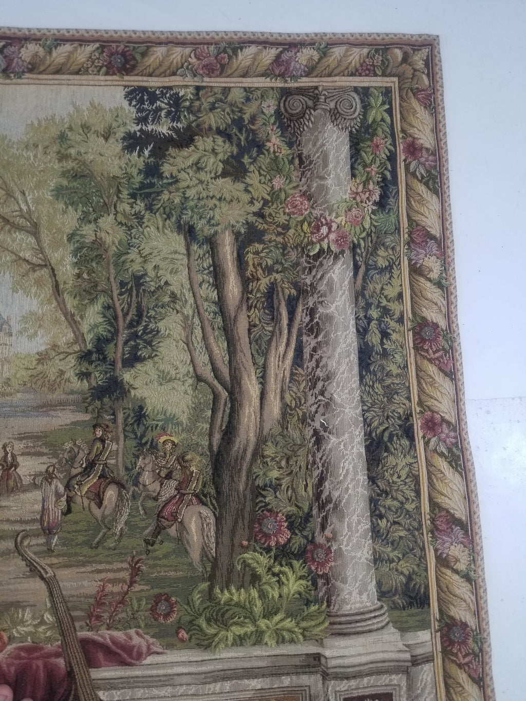 Vintage French Verdure Scene Wall Hanging Tapestry 190x143cm