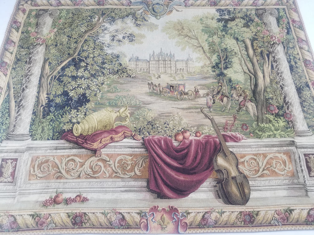 Vintage French Verdure Scene Wall Hanging Tapestry 190x143cm