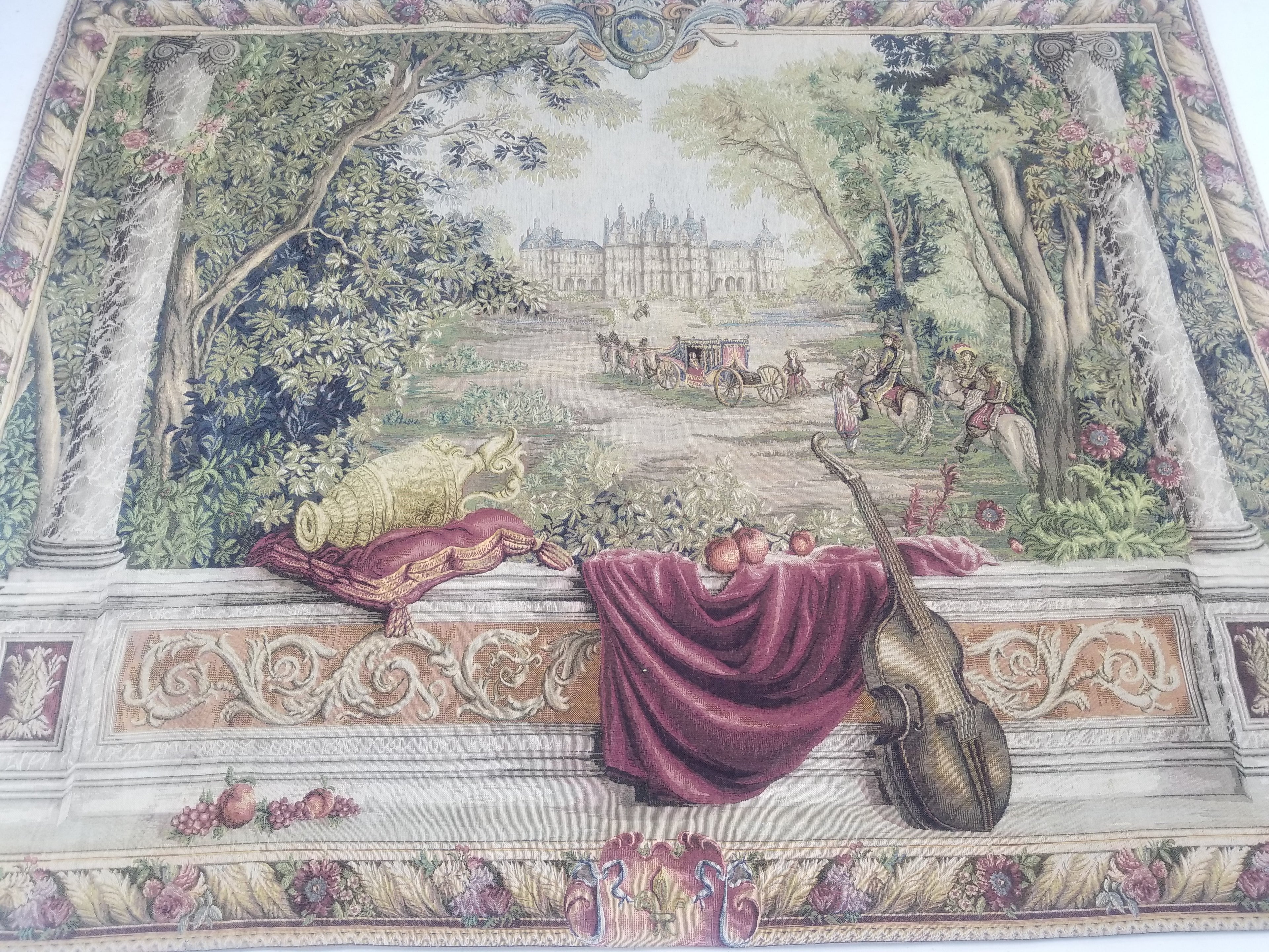 Vintage French Verdure Scene Wall Hanging Tapestry 190x143cm