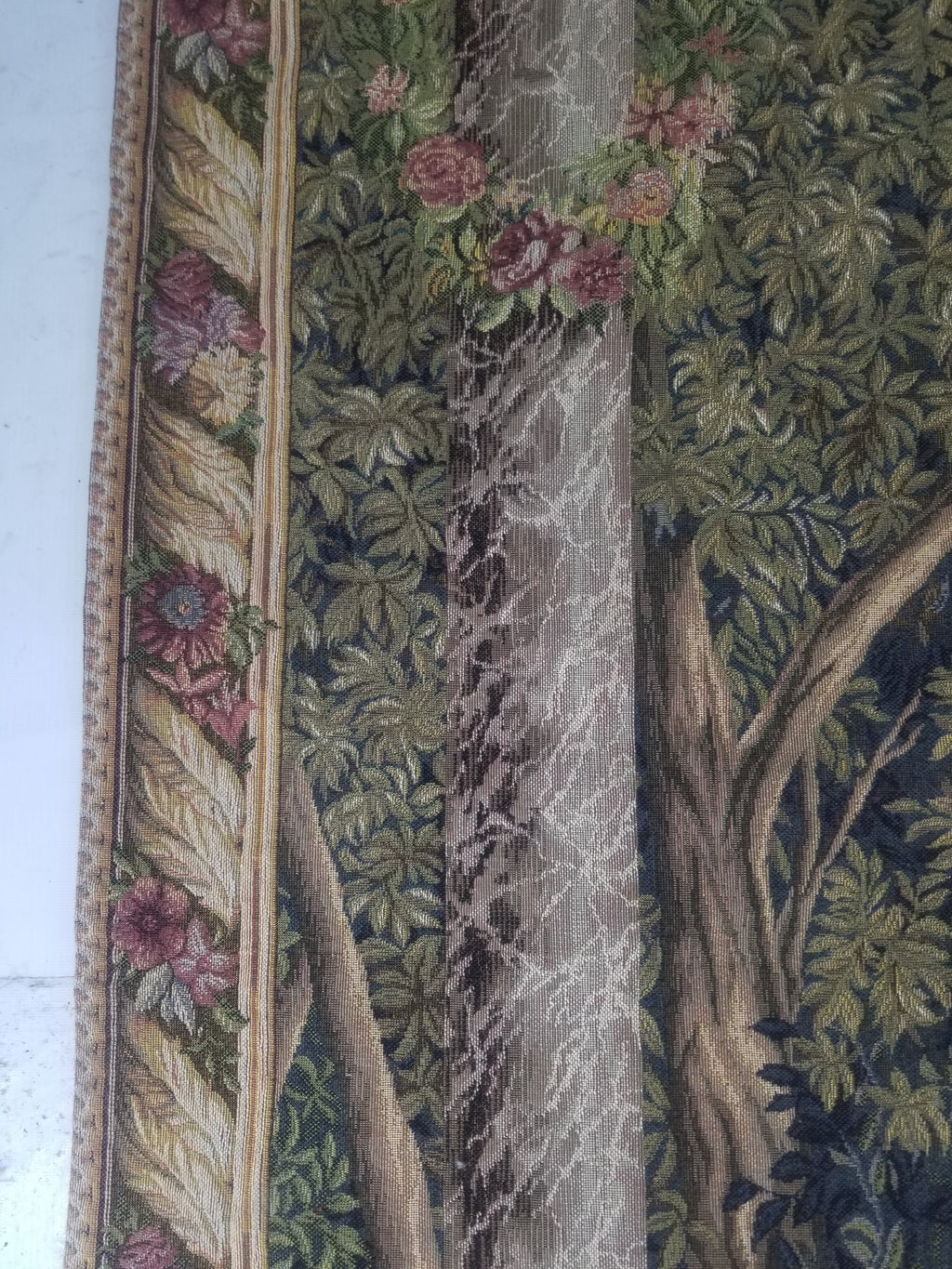 Vintage French Verdure Scene Wall Hanging Tapestry 190x143cm