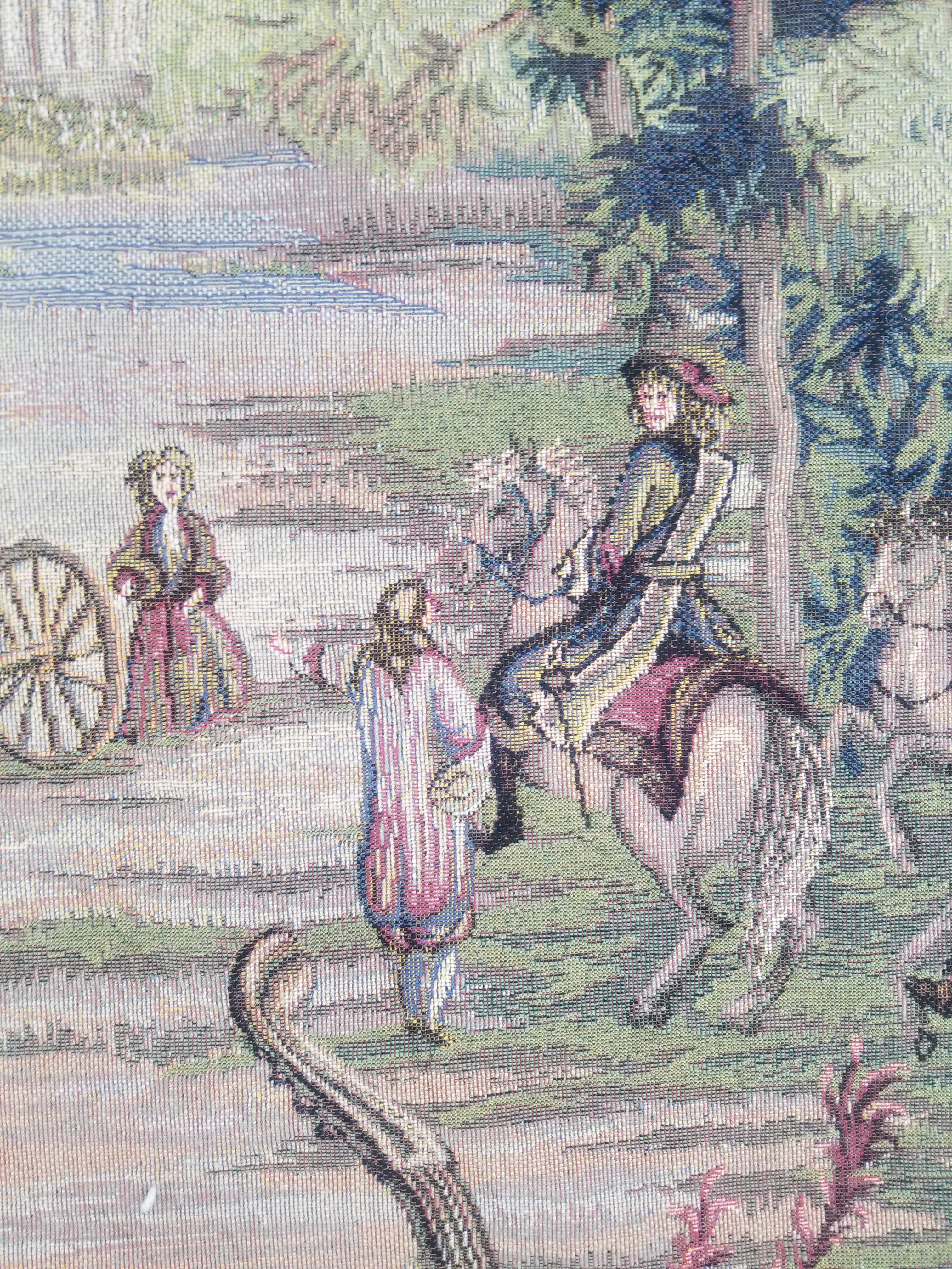 Vintage French Verdure Scene Wall Hanging Tapestry 190x143cm