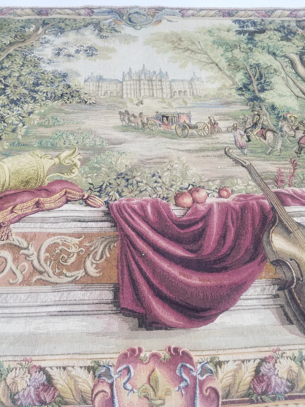 Vintage French Verdure Scene Wall Hanging Tapestry 190x143cm