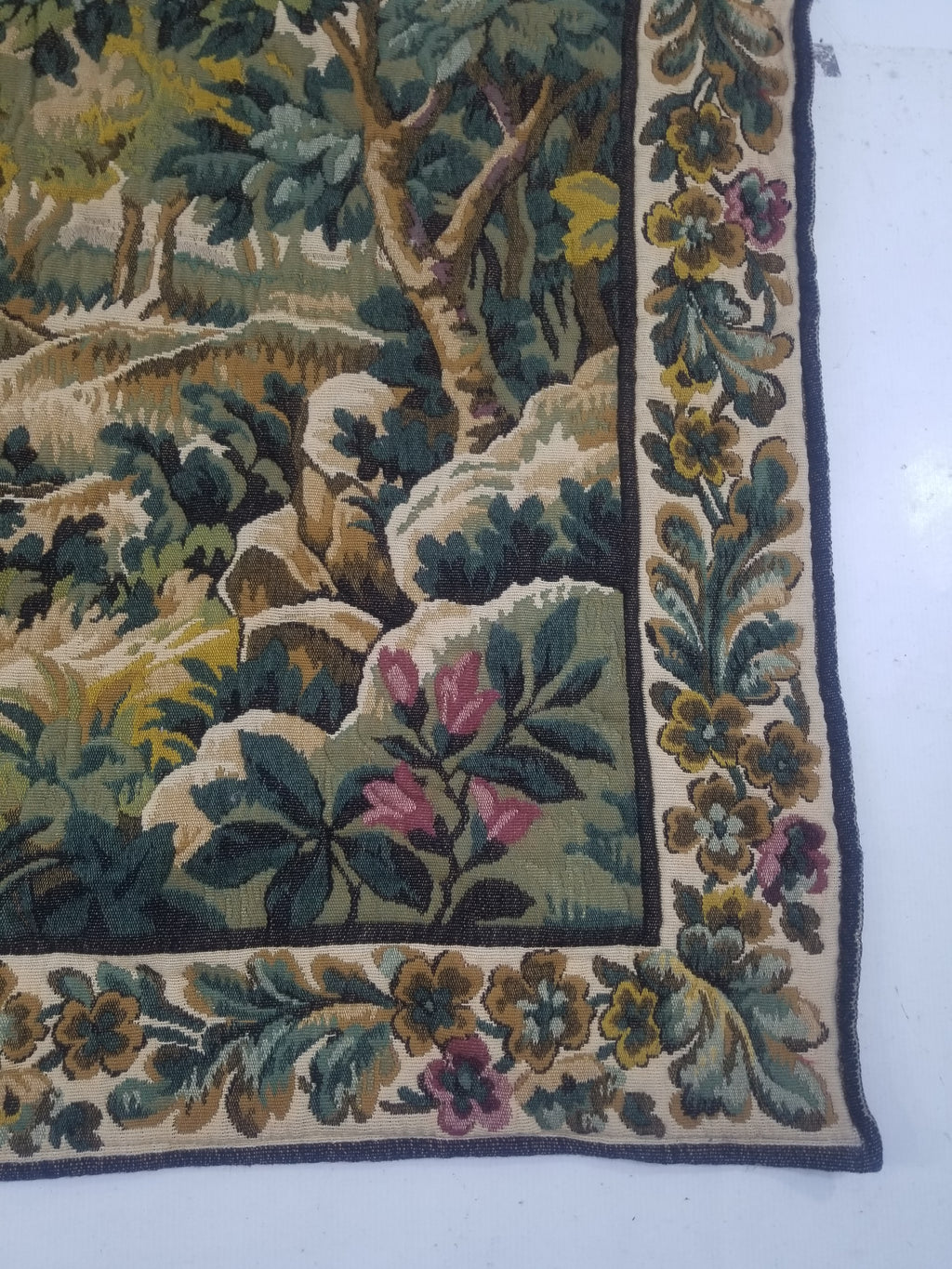 Vintage French Verdure Scene Wall Hanging Tapestry 194x114cm