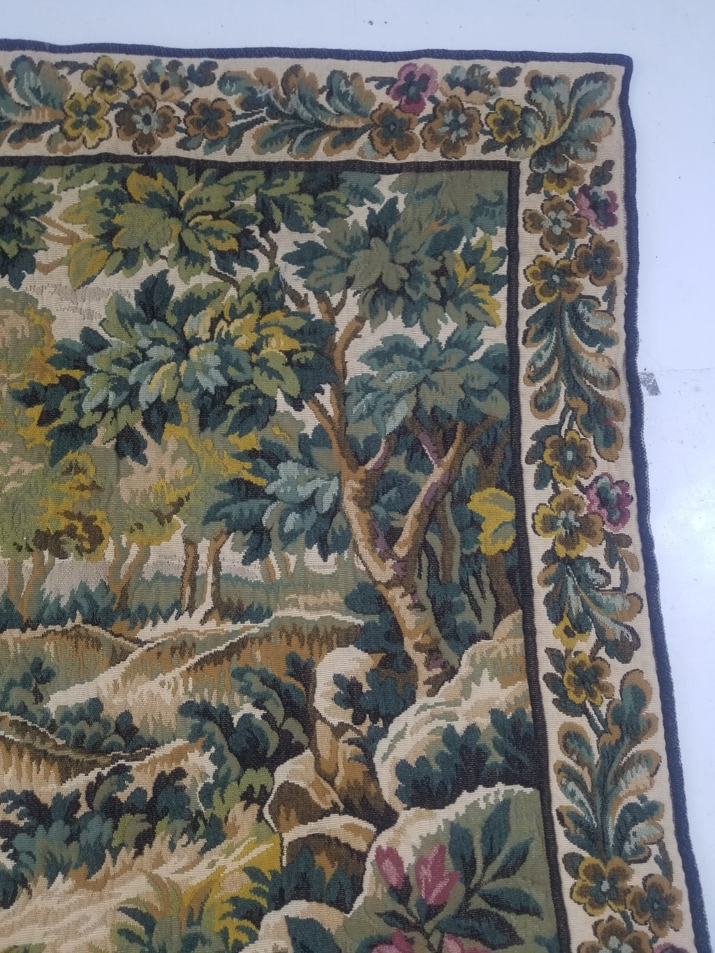 Vintage French Verdure Scene Wall Hanging Tapestry 194x114cm