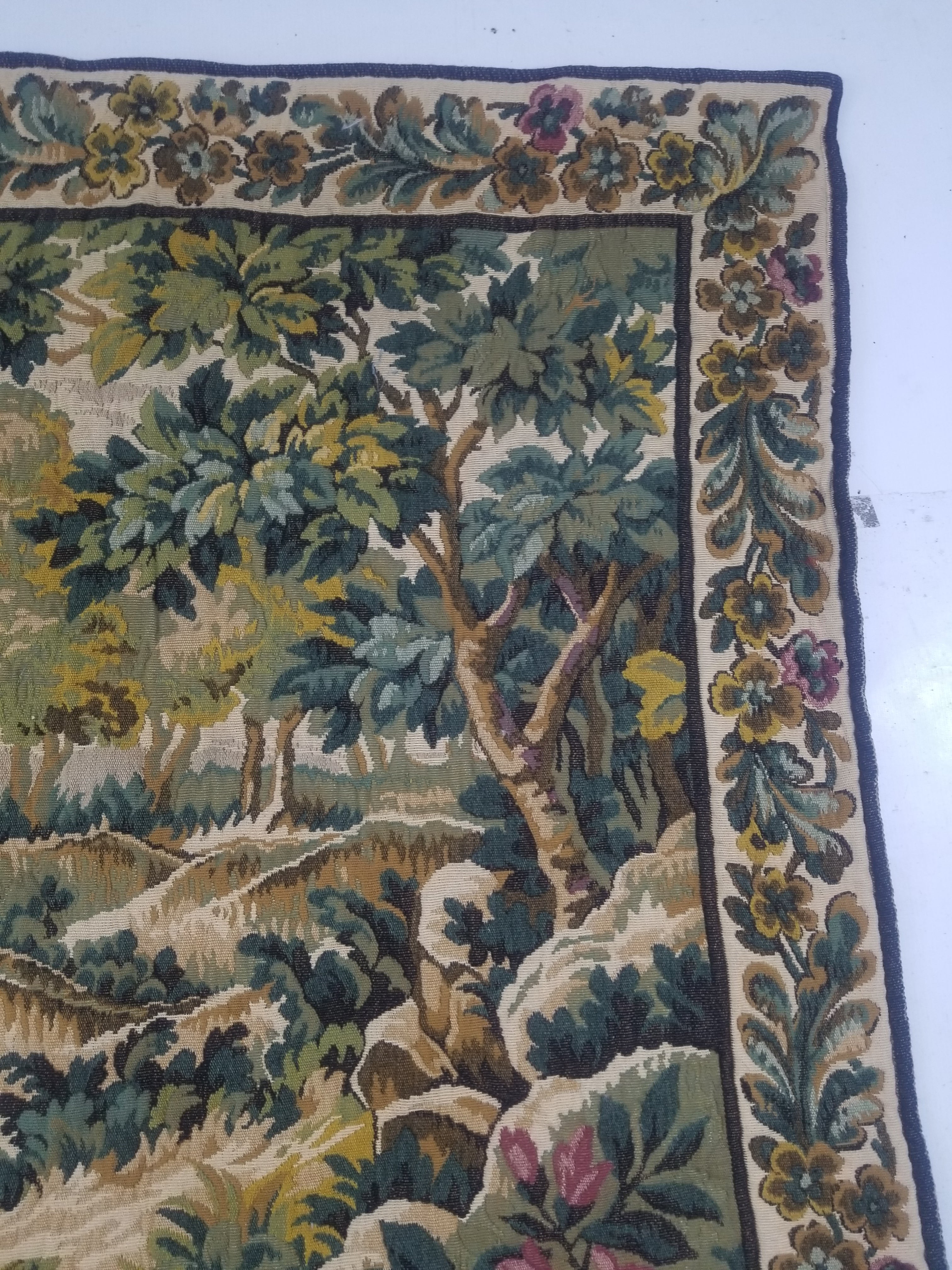 Vintage French Verdure Scene Wall Hanging Tapestry 194x114cm
