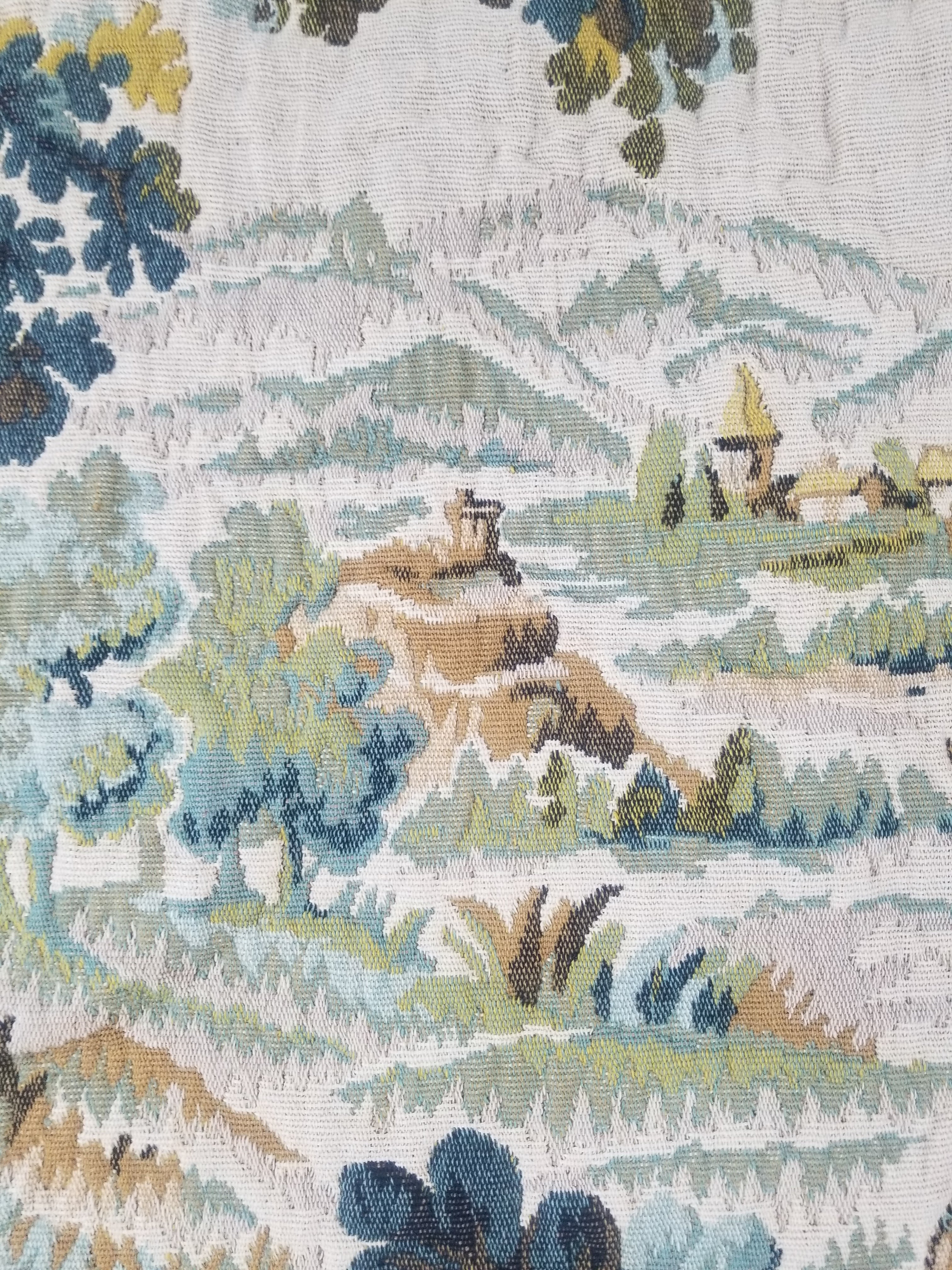 Vintage French Verdure Scene Wall Hanging Tapestry 194x114cm