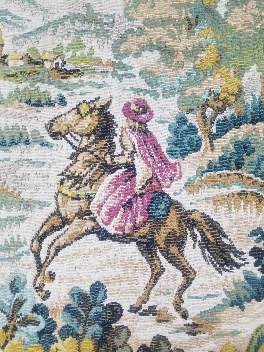 Vintage French Verdure Scene Wall Hanging Tapestry 194x114cm