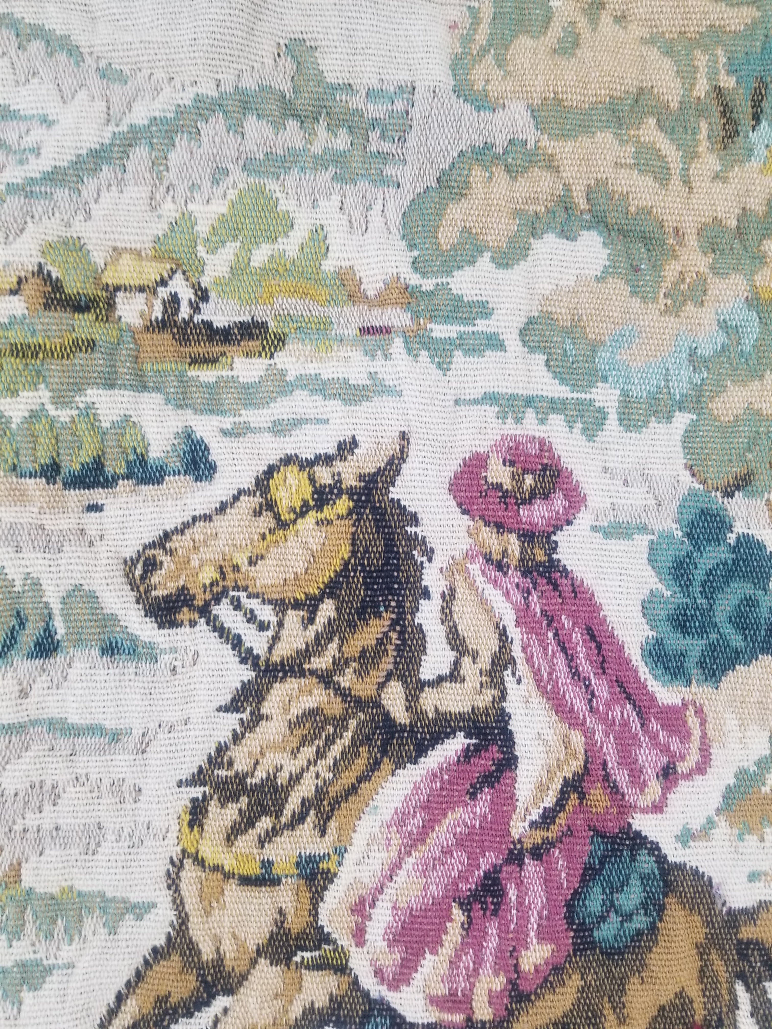 Vintage French Verdure Scene Wall Hanging Tapestry 194x114cm