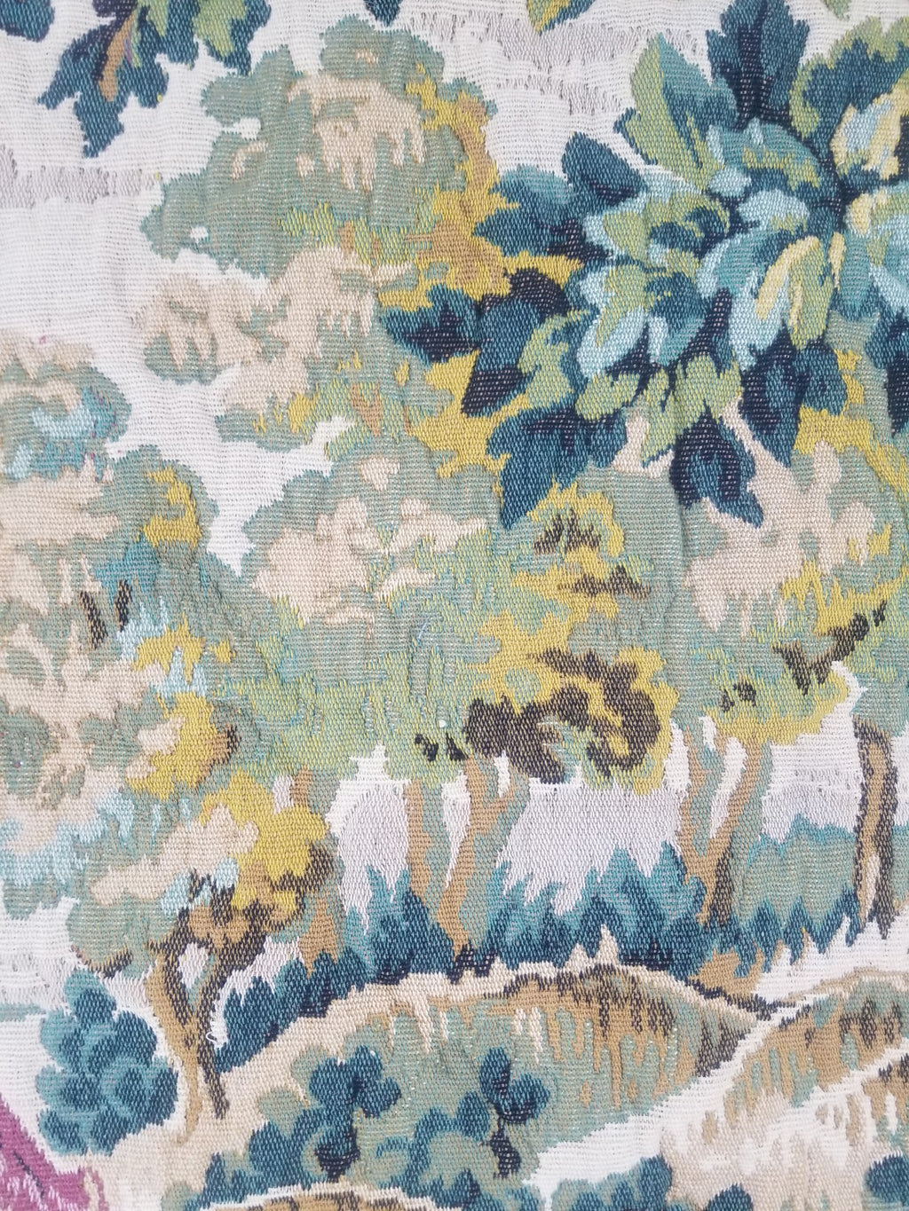 Vintage French Verdure Scene Wall Hanging Tapestry 194x114cm