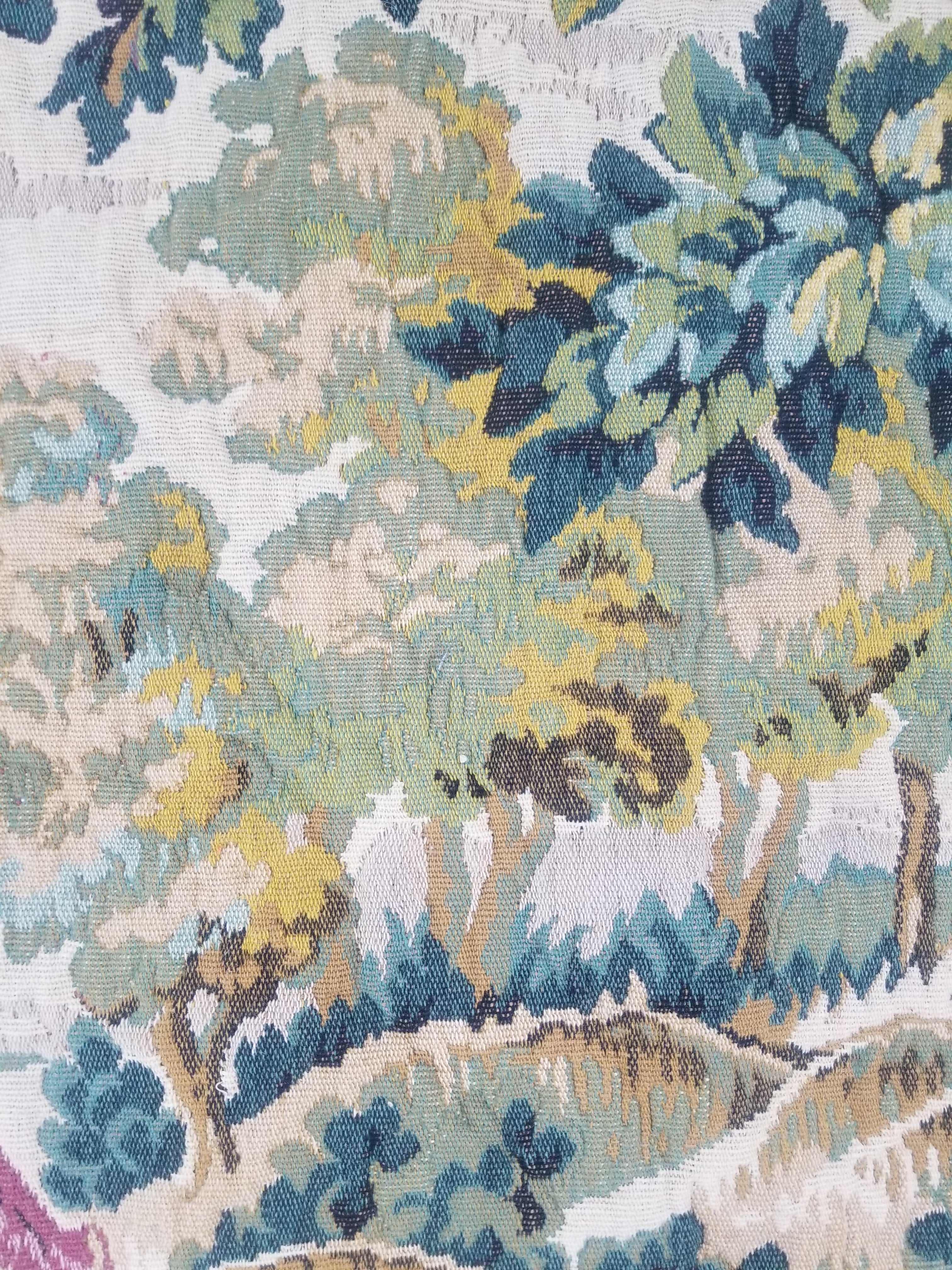 Vintage French Verdure Scene Wall Hanging Tapestry 194x114cm
