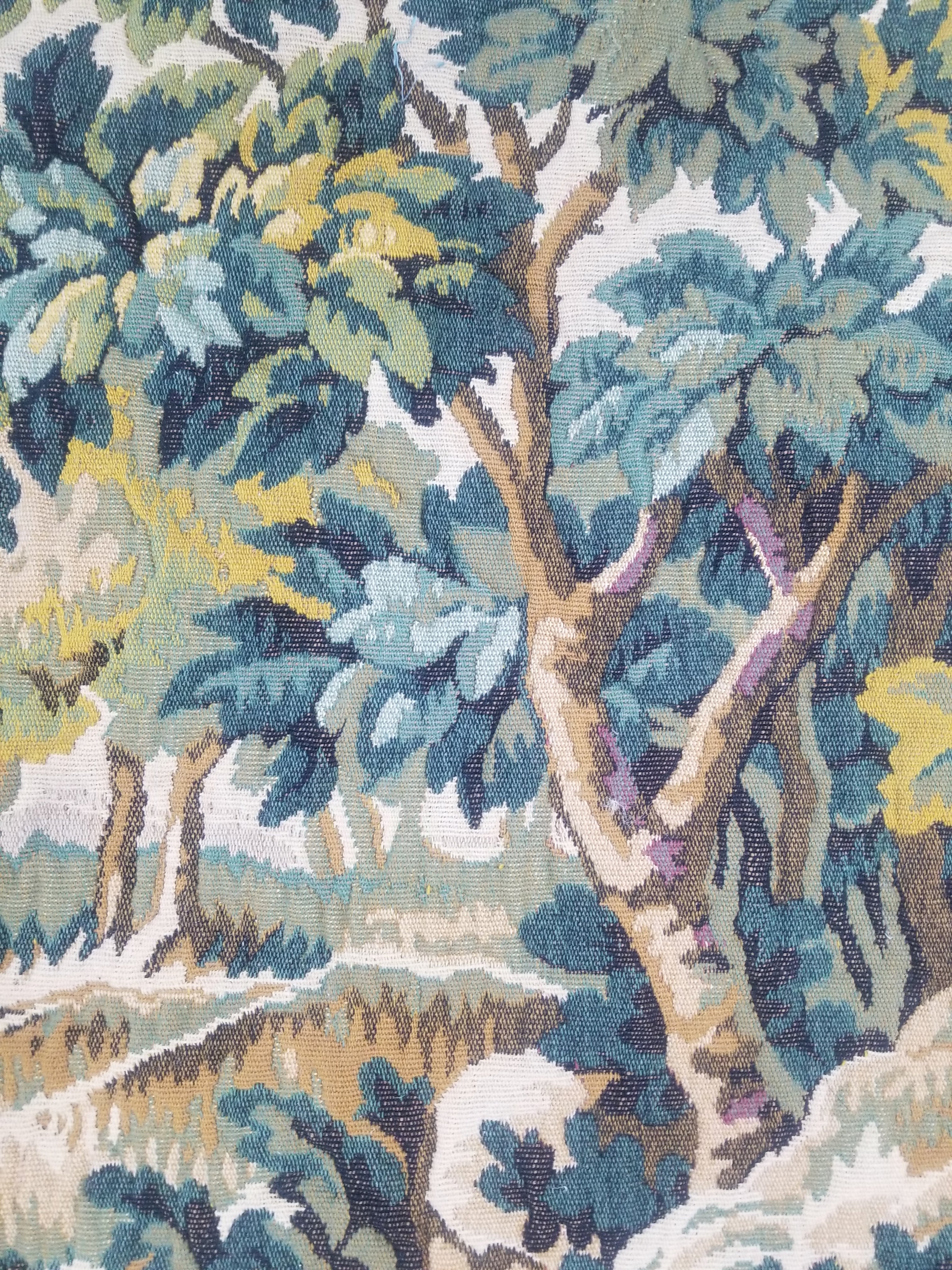 Vintage French Verdure Scene Wall Hanging Tapestry 194x114cm