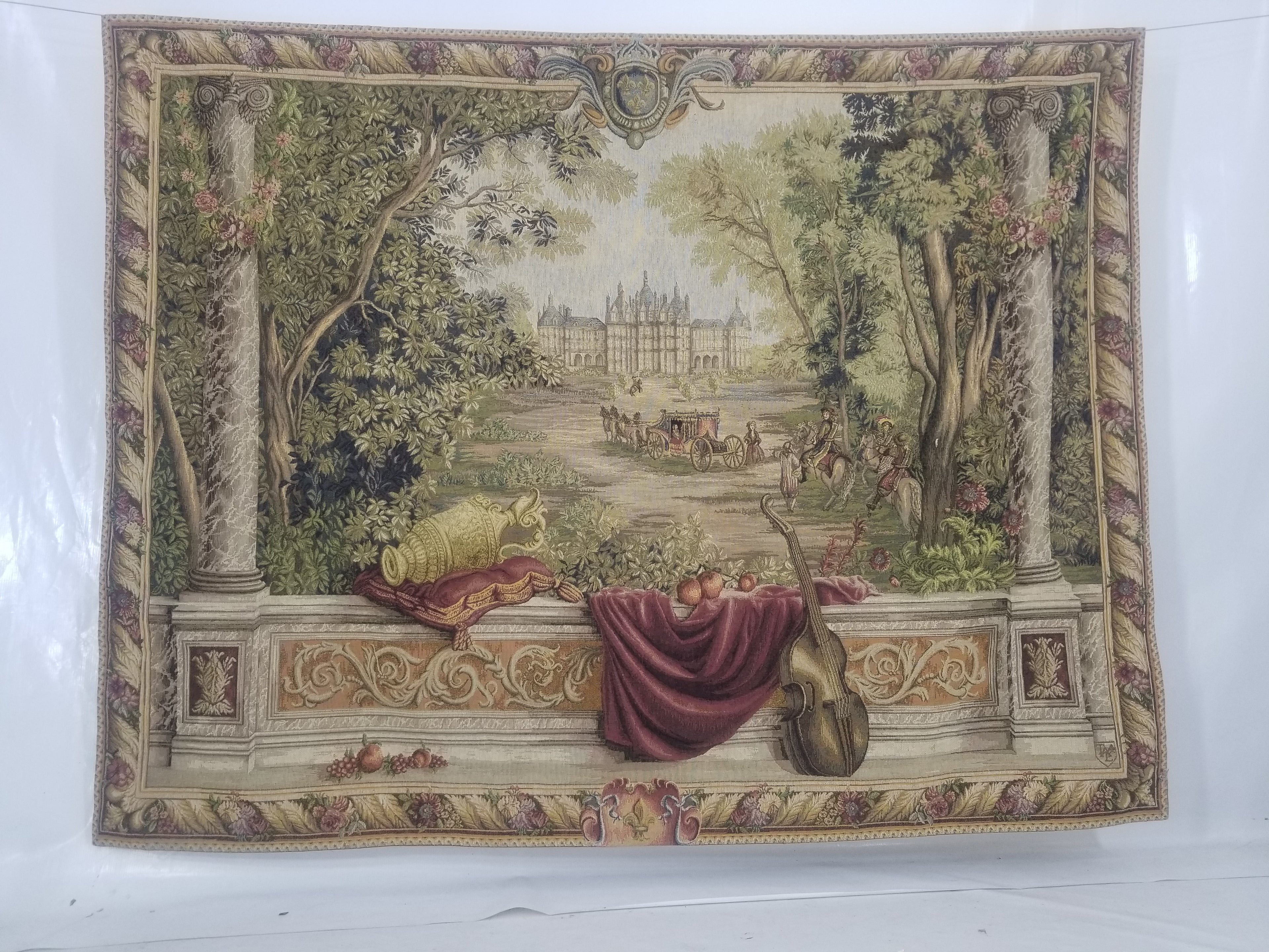 Vintage French Verdure Scene Wall Hanging Tapestry 190x143cm