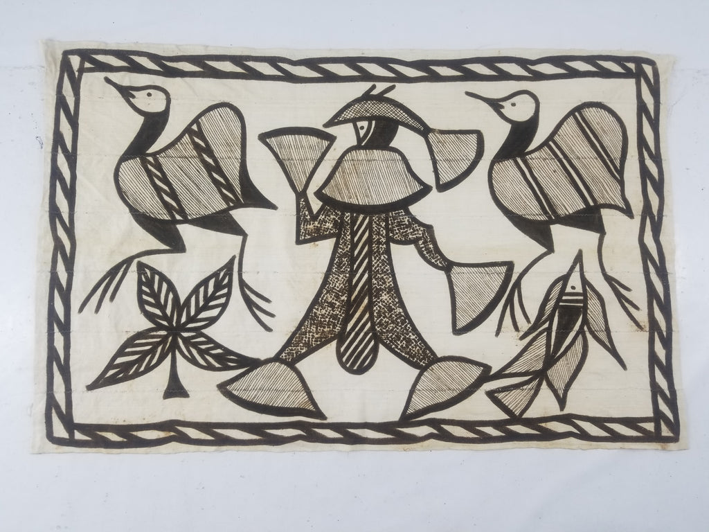 Vintage African Korhogo Senufo Mudcloth Tribal Art Tapestry 124x79cm