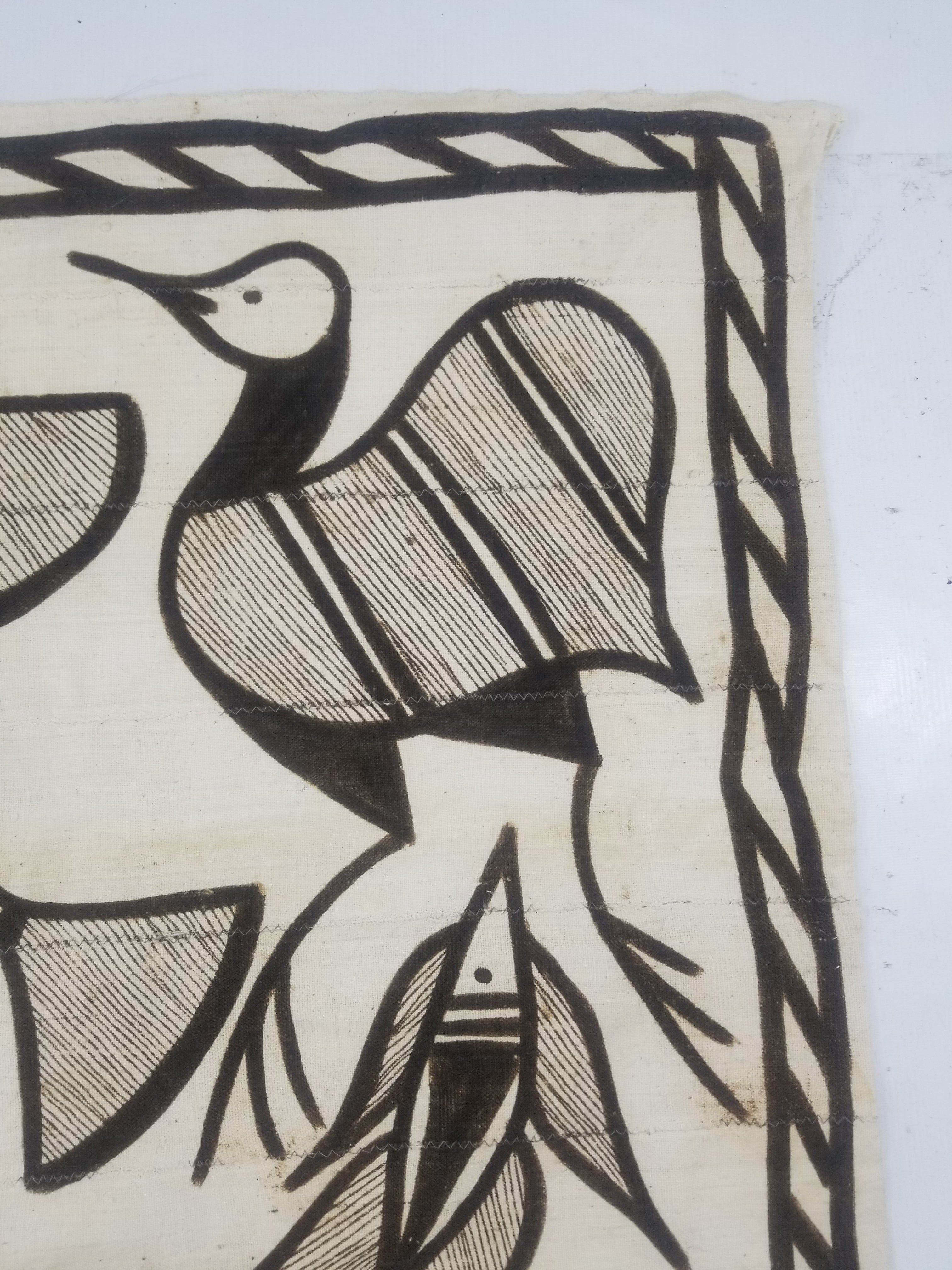 Vintage African Korhogo Senufo Mudcloth Tribal Art Tapestry 124x79cm
