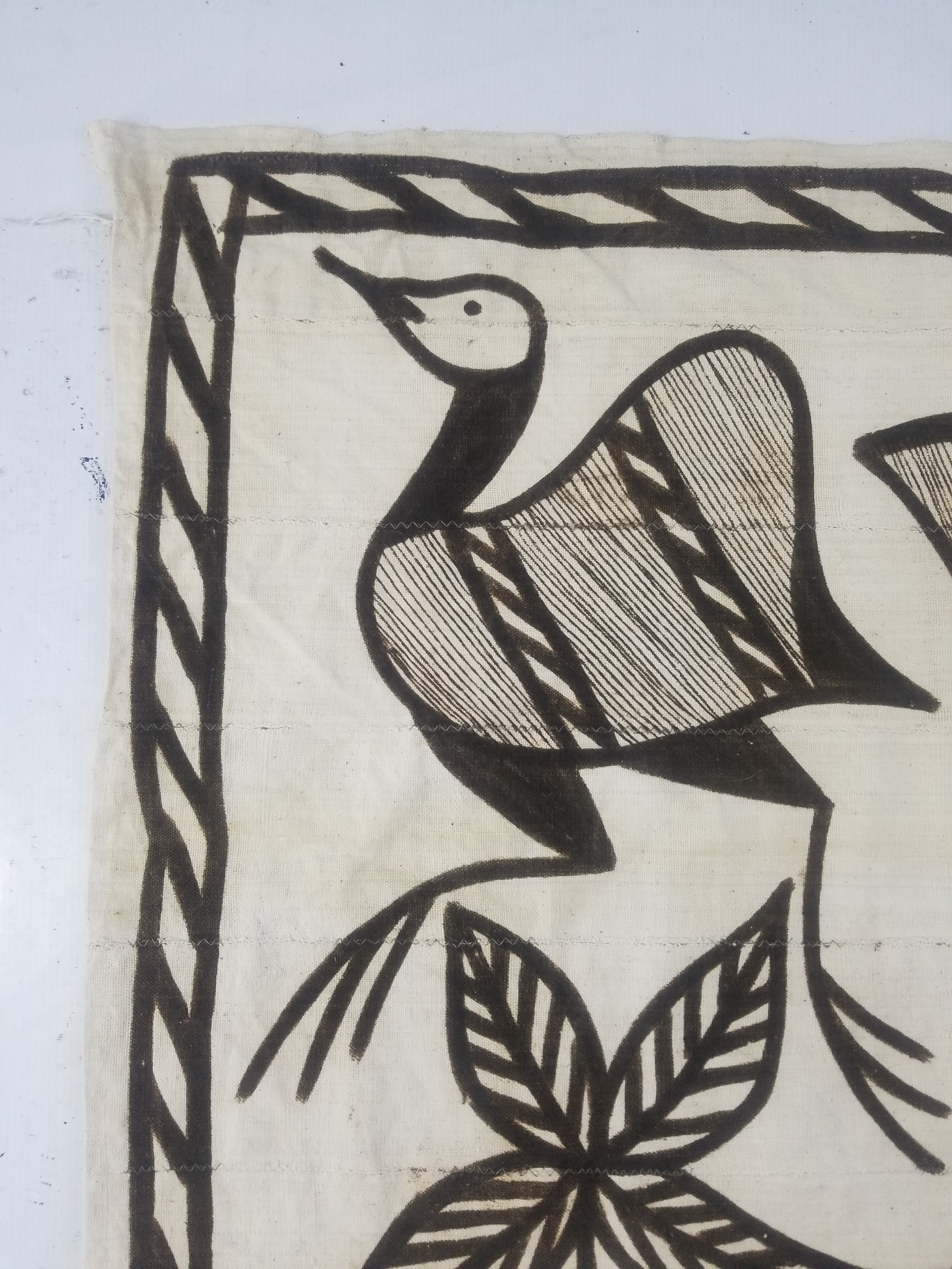 Vintage African Korhogo Senufo Mudcloth Tribal Art Tapestry 124x79cm