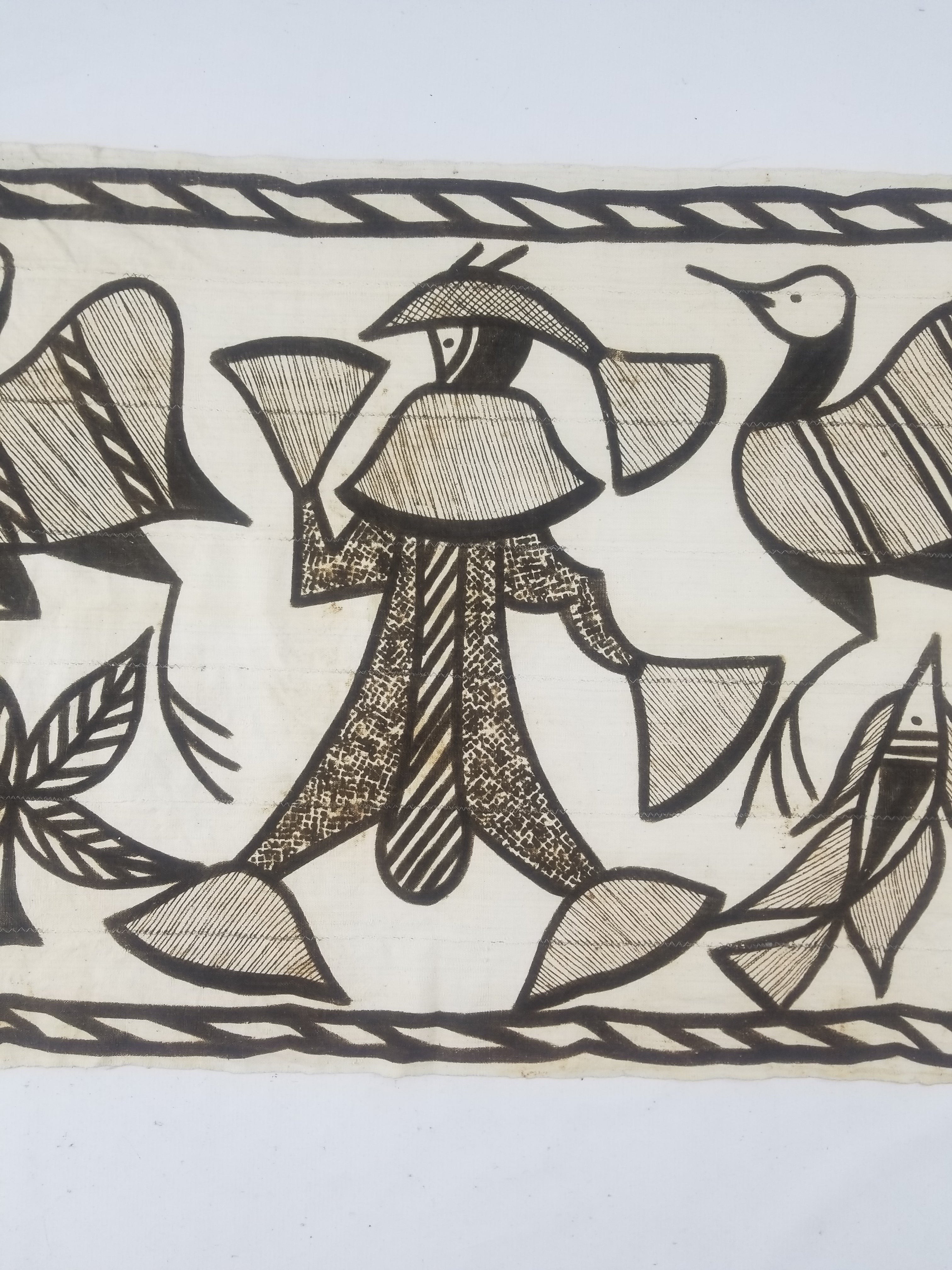 Vintage African Korhogo Senufo Mudcloth Tribal Art Tapestry 124x79cm