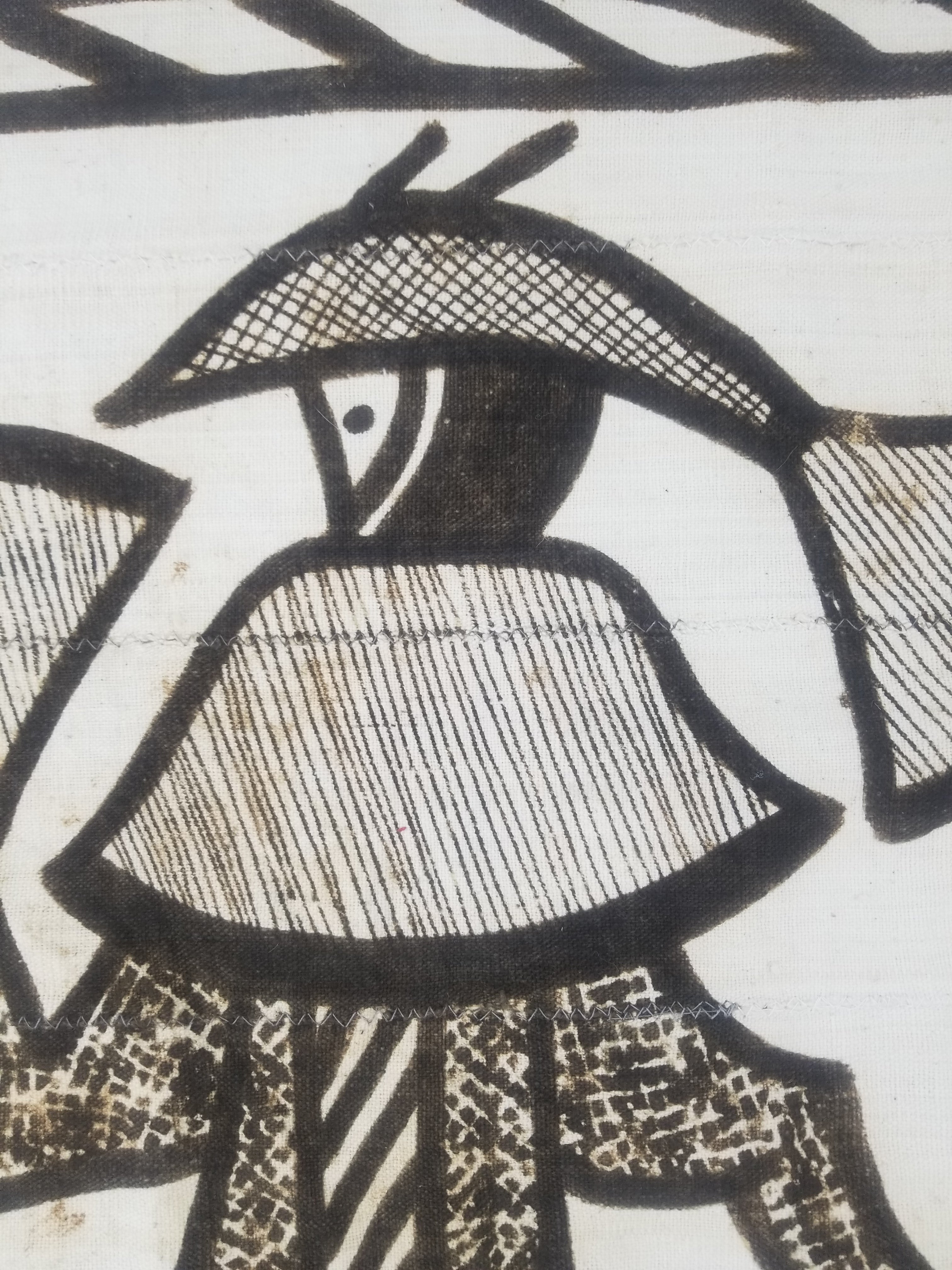 Vintage African Korhogo Senufo Mudcloth Tribal Art Tapestry 124x79cm