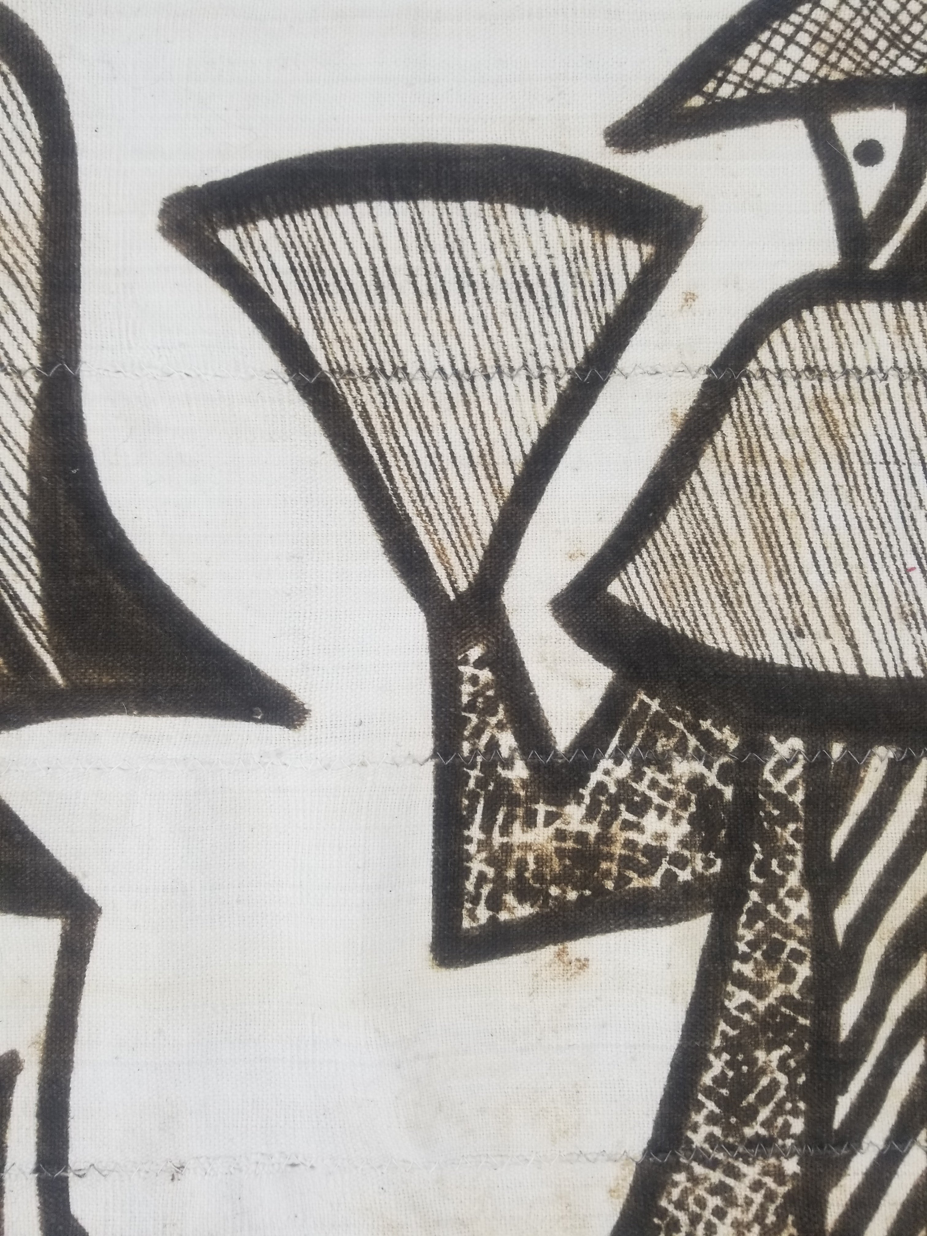 Vintage African Korhogo Senufo Mudcloth Tribal Art Tapestry 124x79cm
