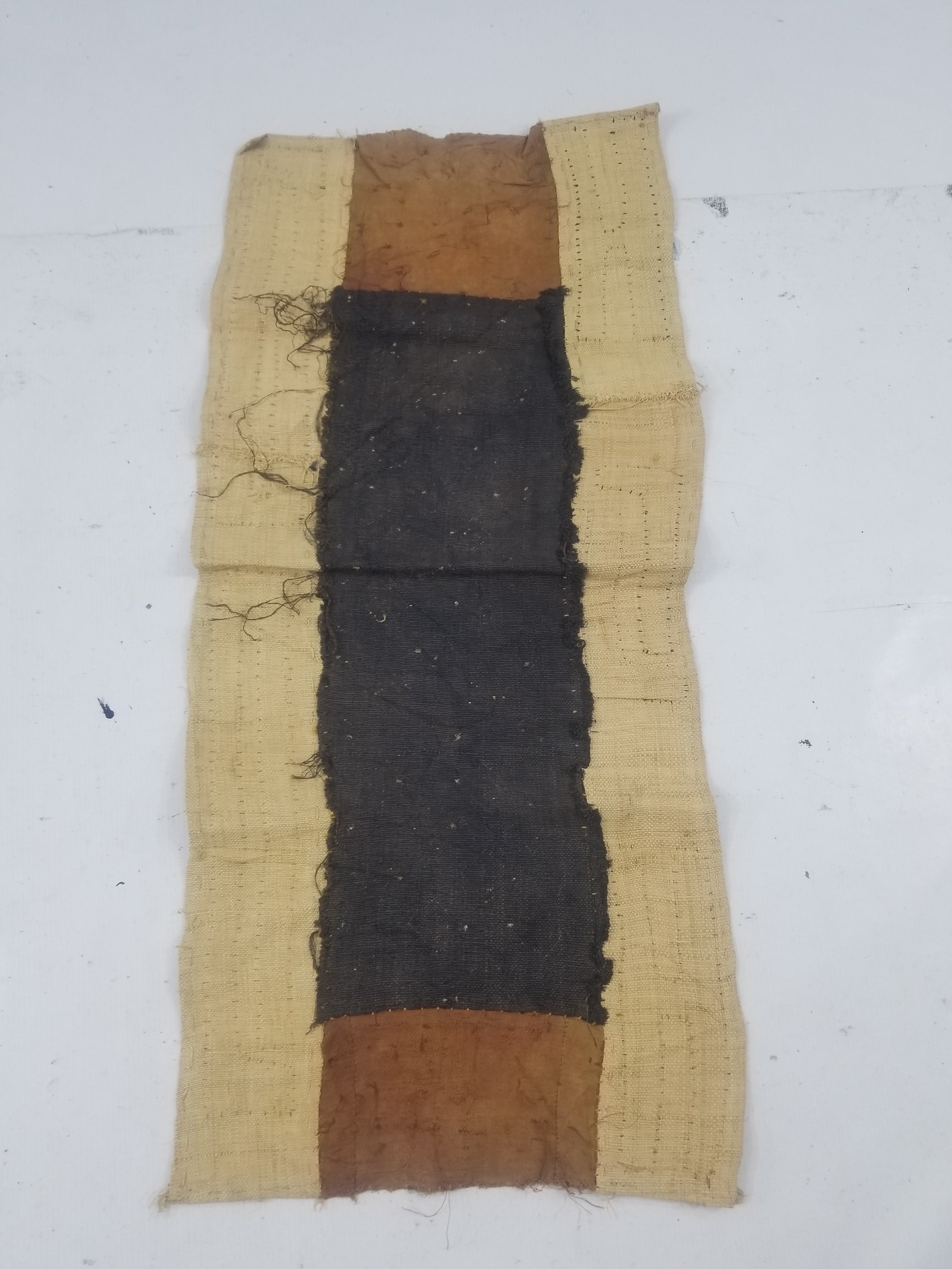 Vintage African Handwoven Kuba Textile Runner 89x40cm