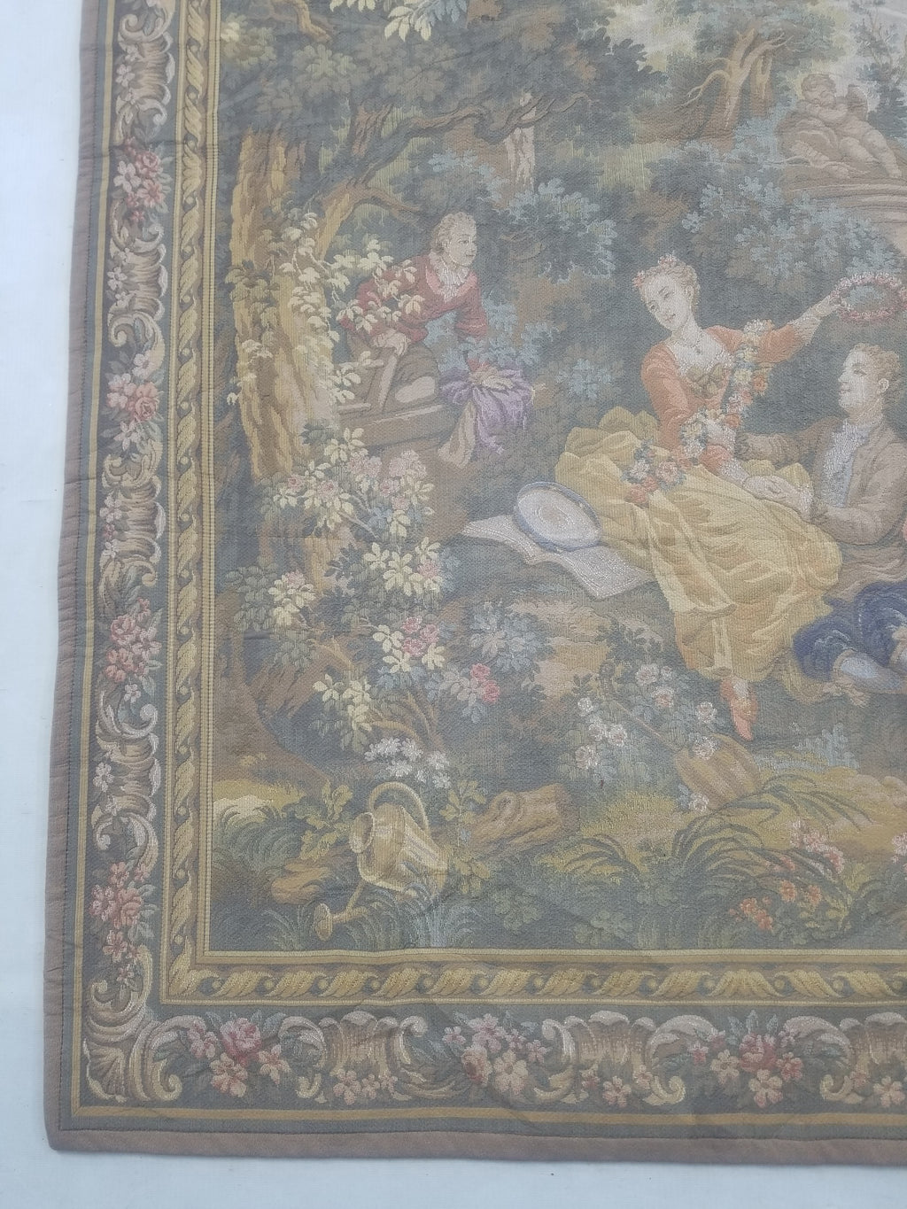 Vintage French Romantic Scene Wall Hanging Tapestry 137x92cm